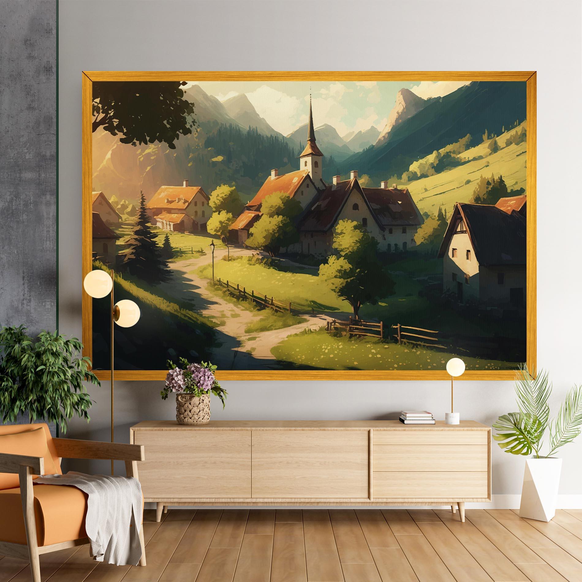 Leinwandbild Village Dreamy View mockup 9