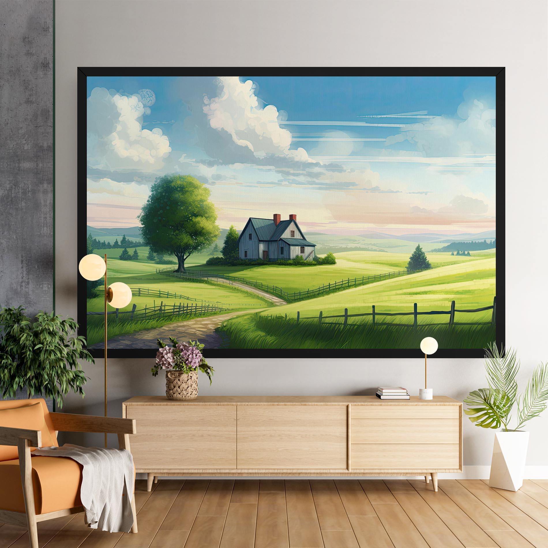 Leinwandbild Calming Rural View mockup 9