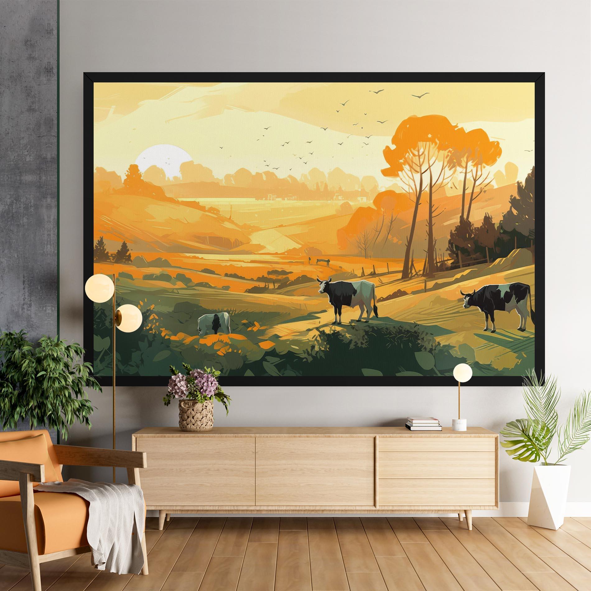 Leinwandbild Farm With Sunlight mockup 9