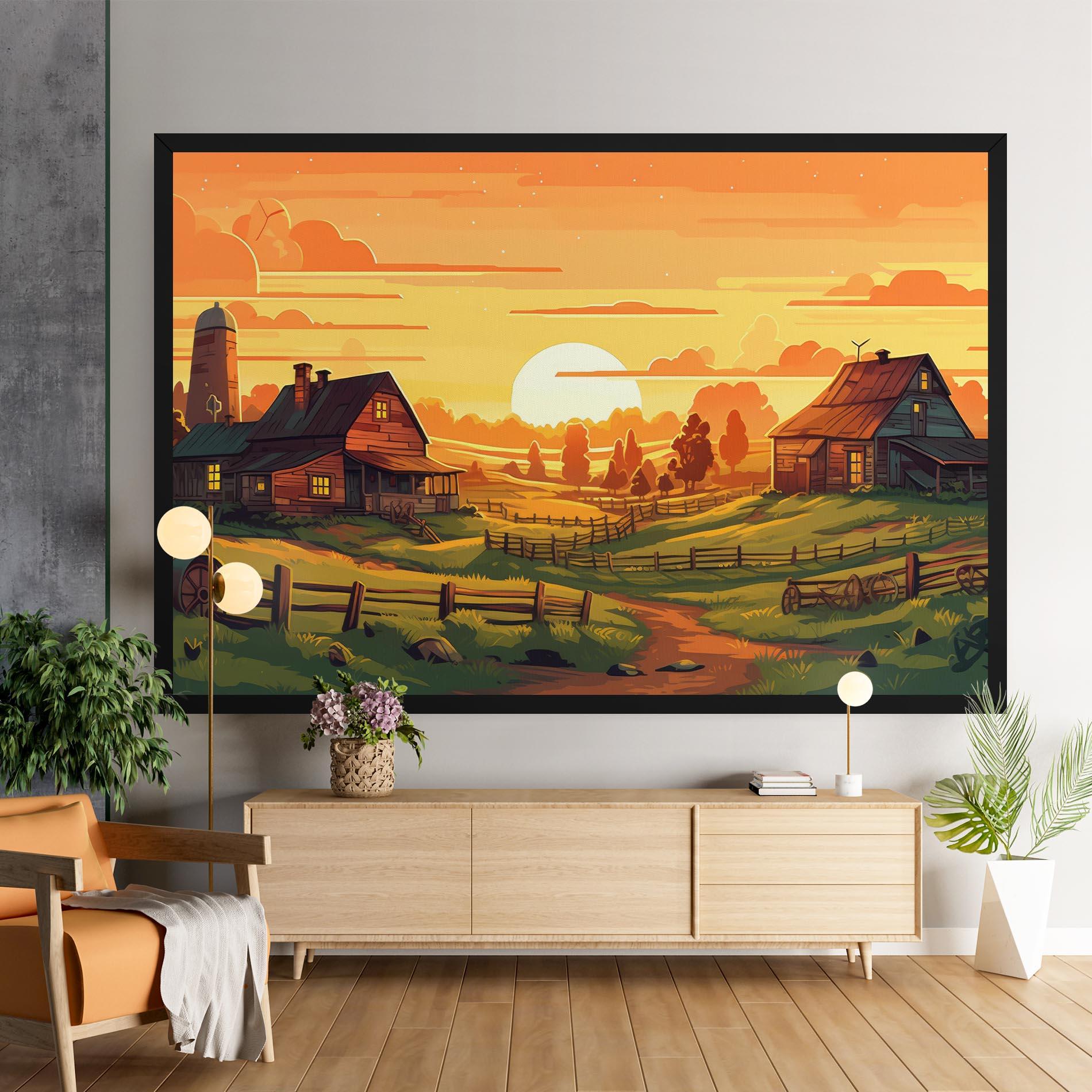 Leinwandbild Farmhouse Sunlight mockup 9