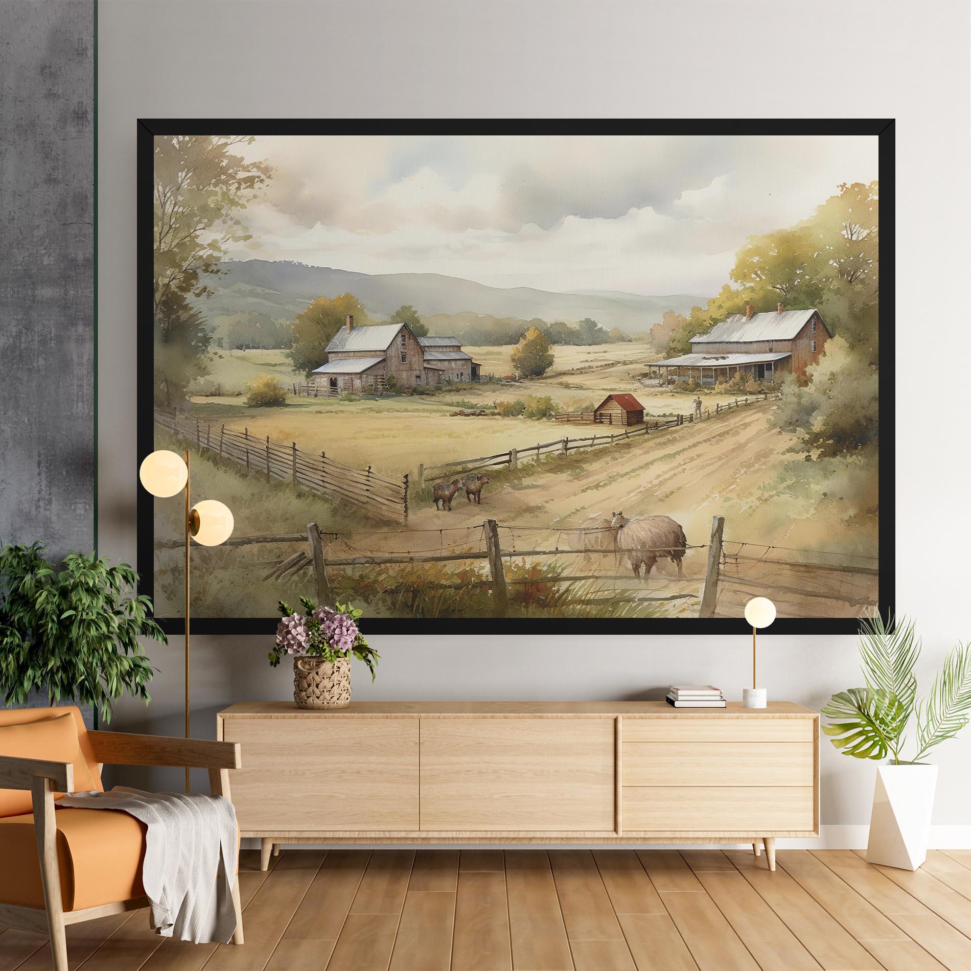 Leinwandbild Rural Field mockup 9