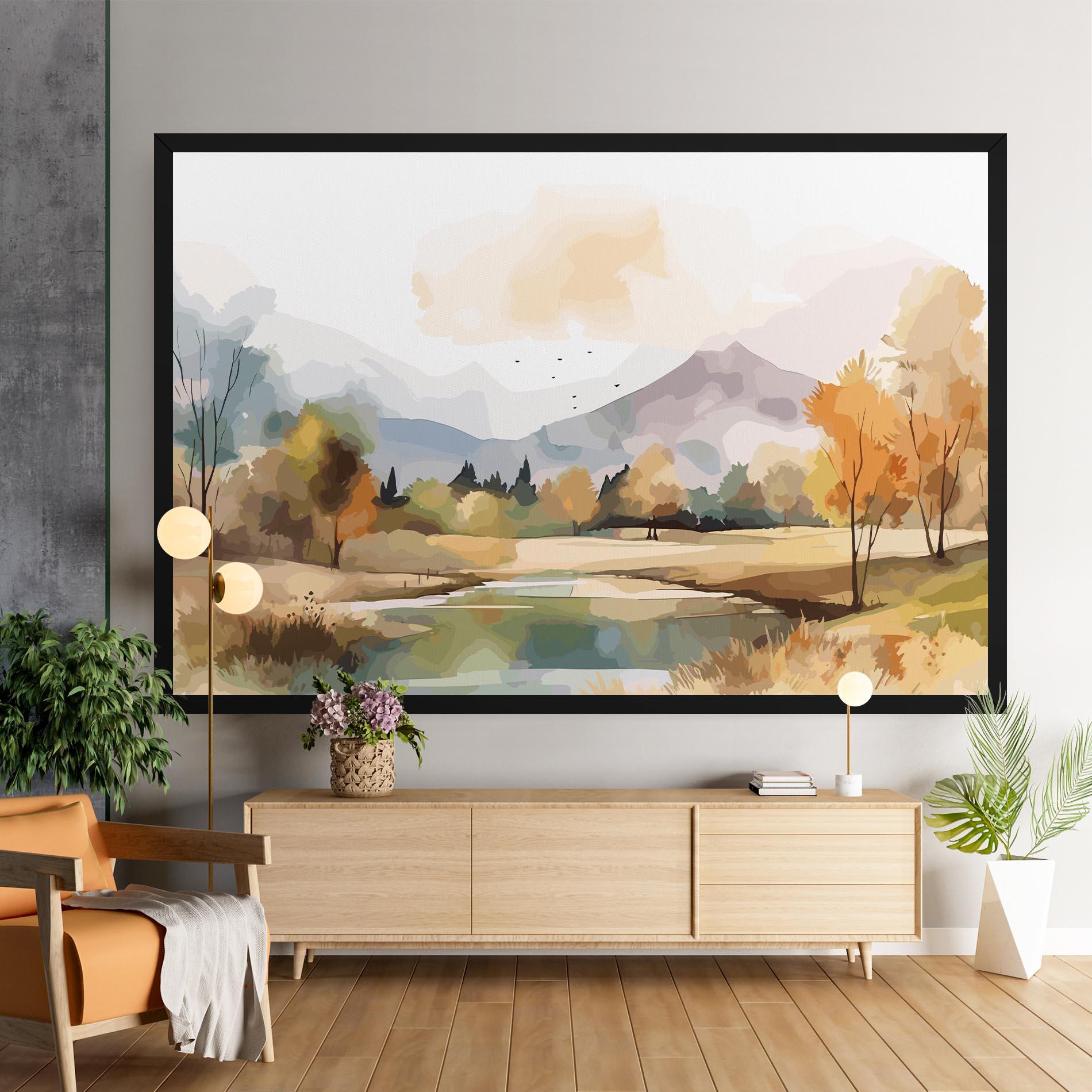 Leinwandbild Rural Lake View mockup 9