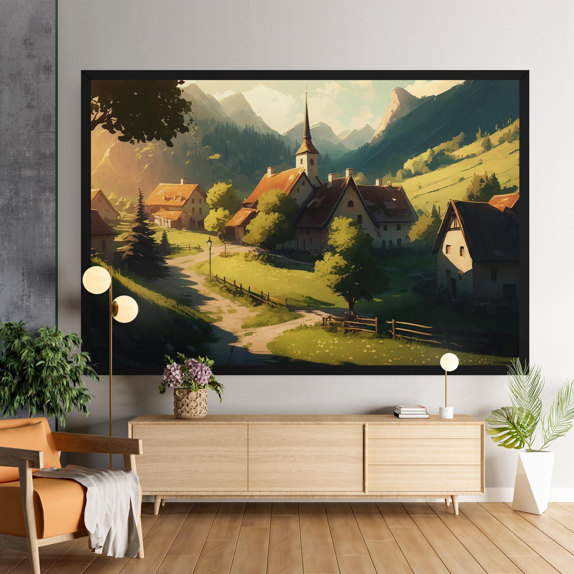 Leinwandbild Village Dreamy View mockup 9