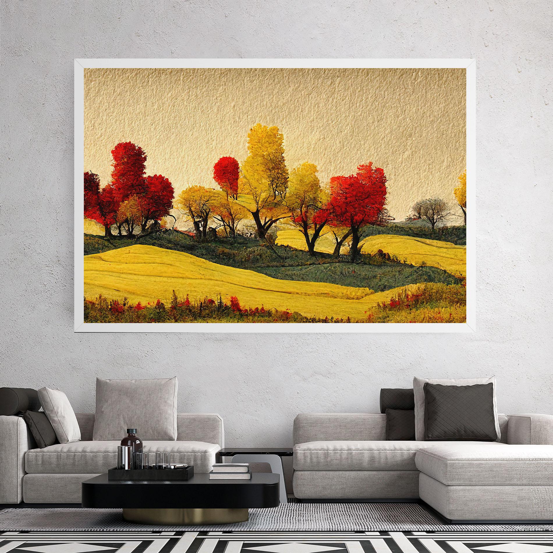 Leinwandbild Autumn Paper Style mockup 2