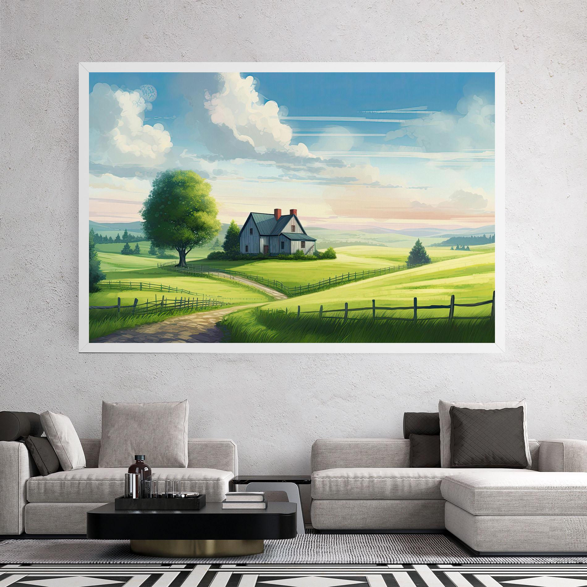 Leinwandbild Calming Rural View mockup 2