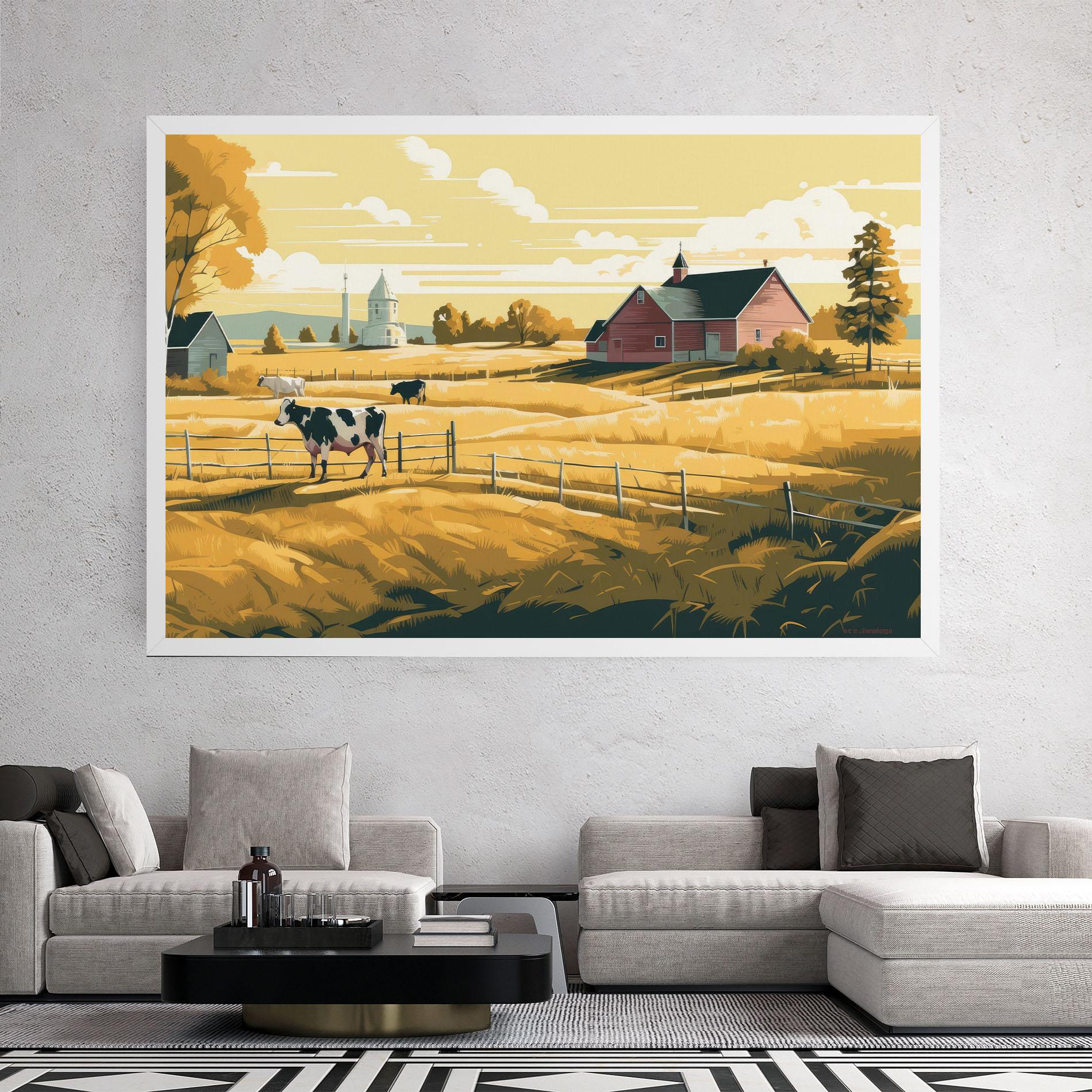 Leinwandbild Cows Sunlight Farm mockup 2