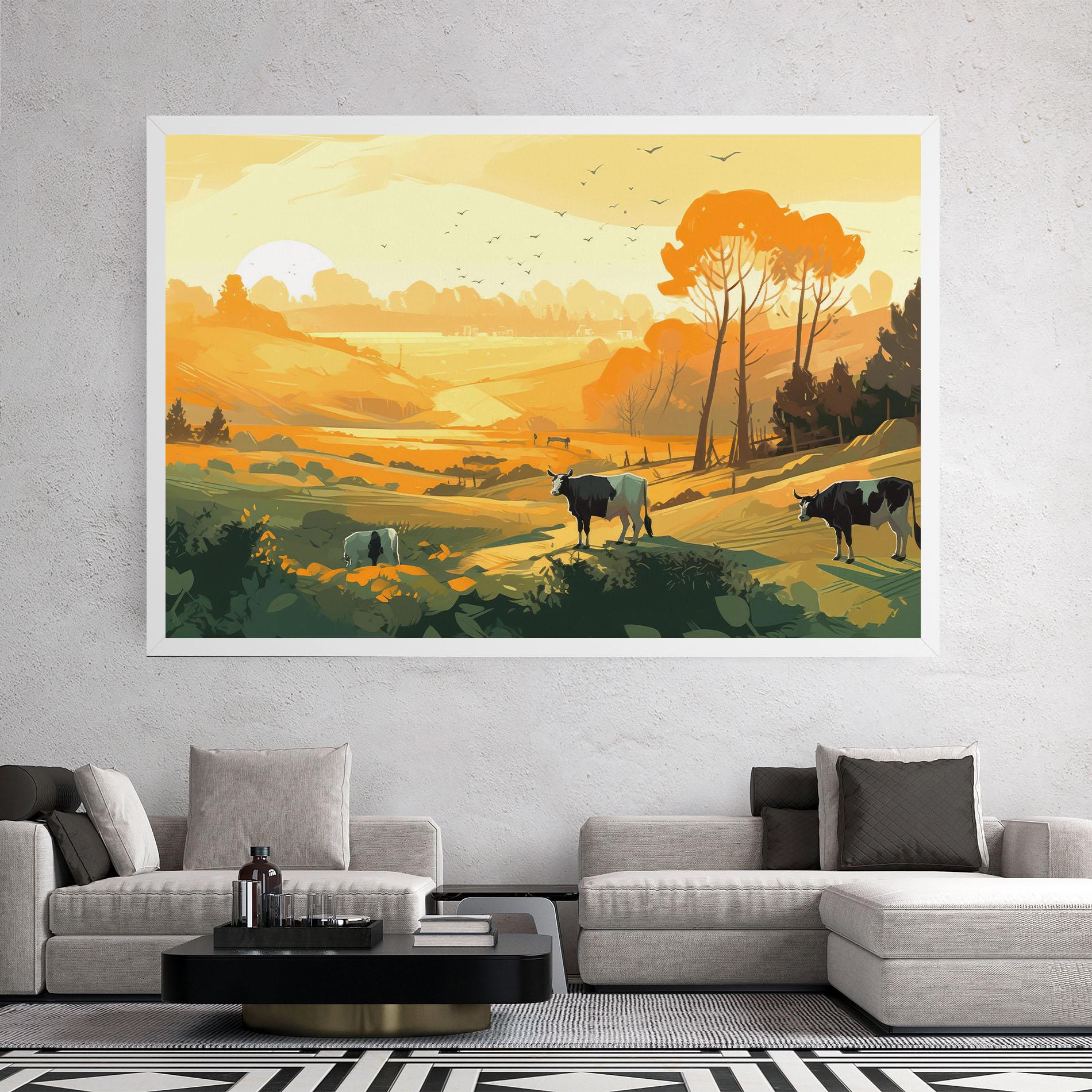Leinwandbild Farm With Sunlight mockup 2