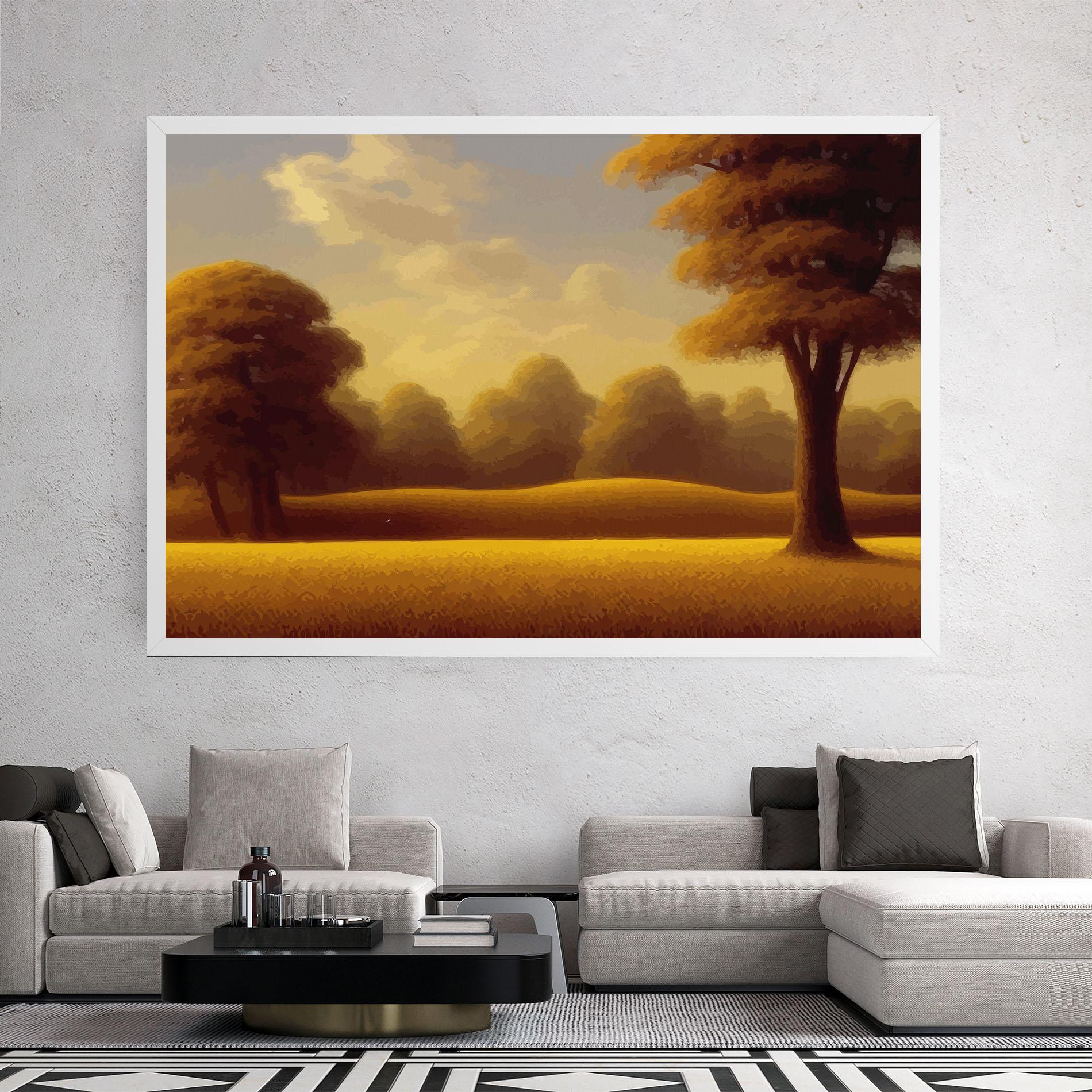 Leinwandbild Yellow Countryside mockup 2