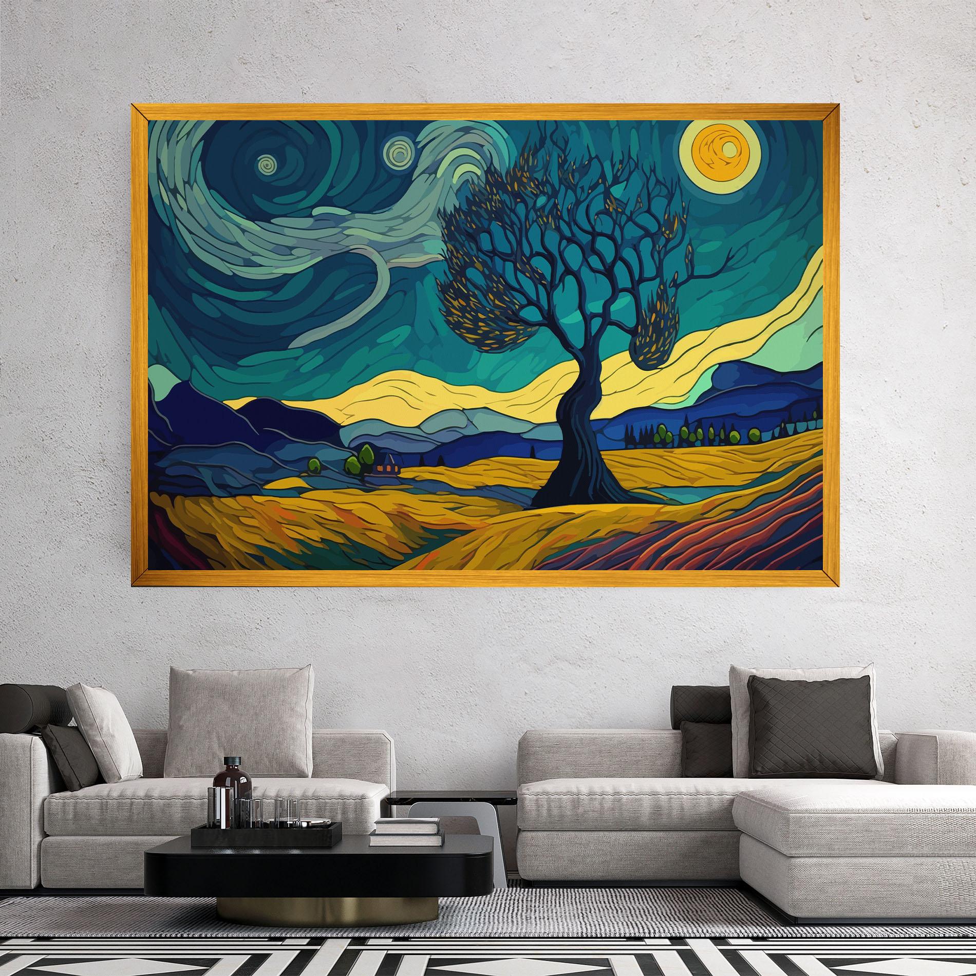 Leinwandbild Abstract Rural Art mockup 2
