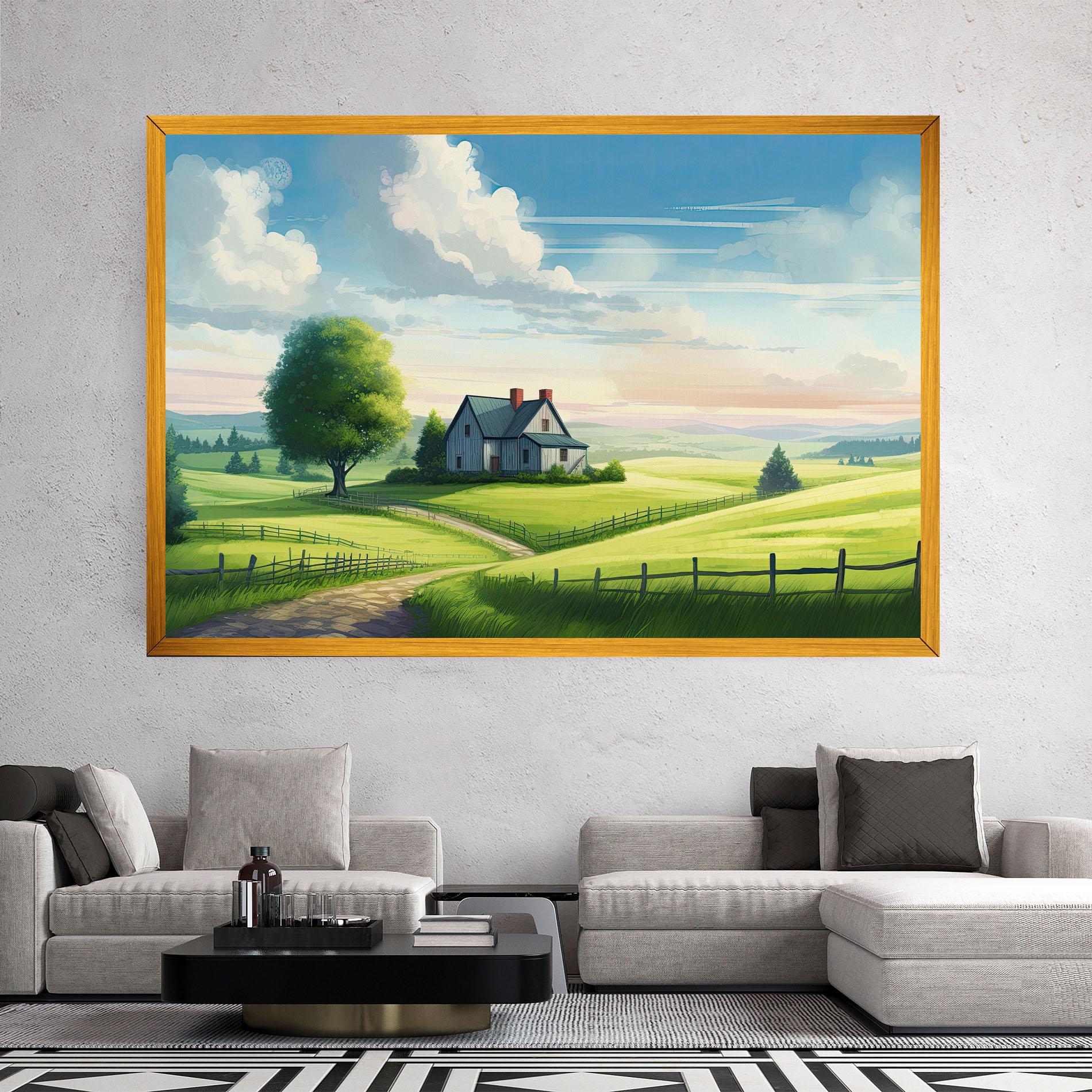 Leinwandbild Calming Rural View mockup 2