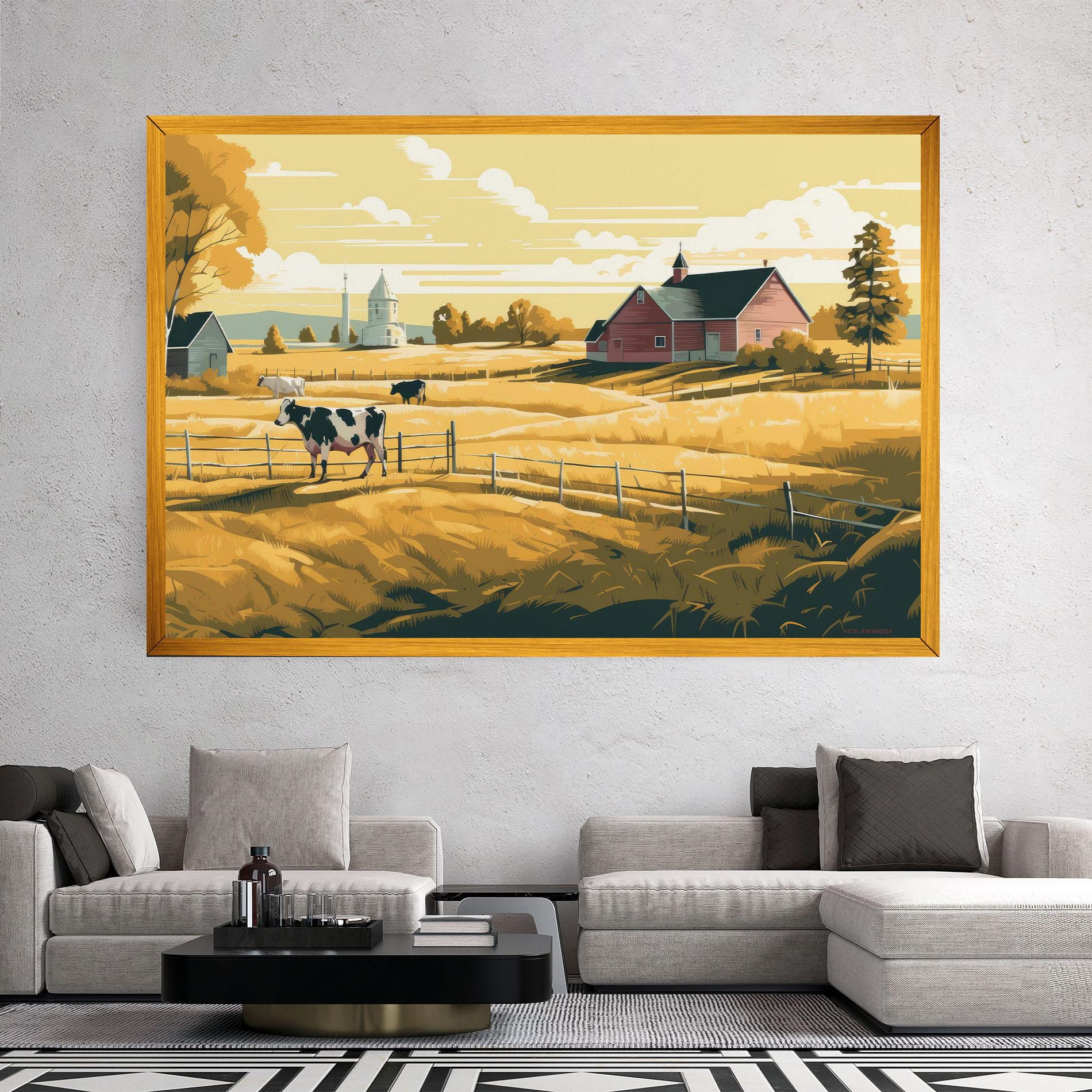 Leinwandbild Cows Sunlight Farm mockup 2