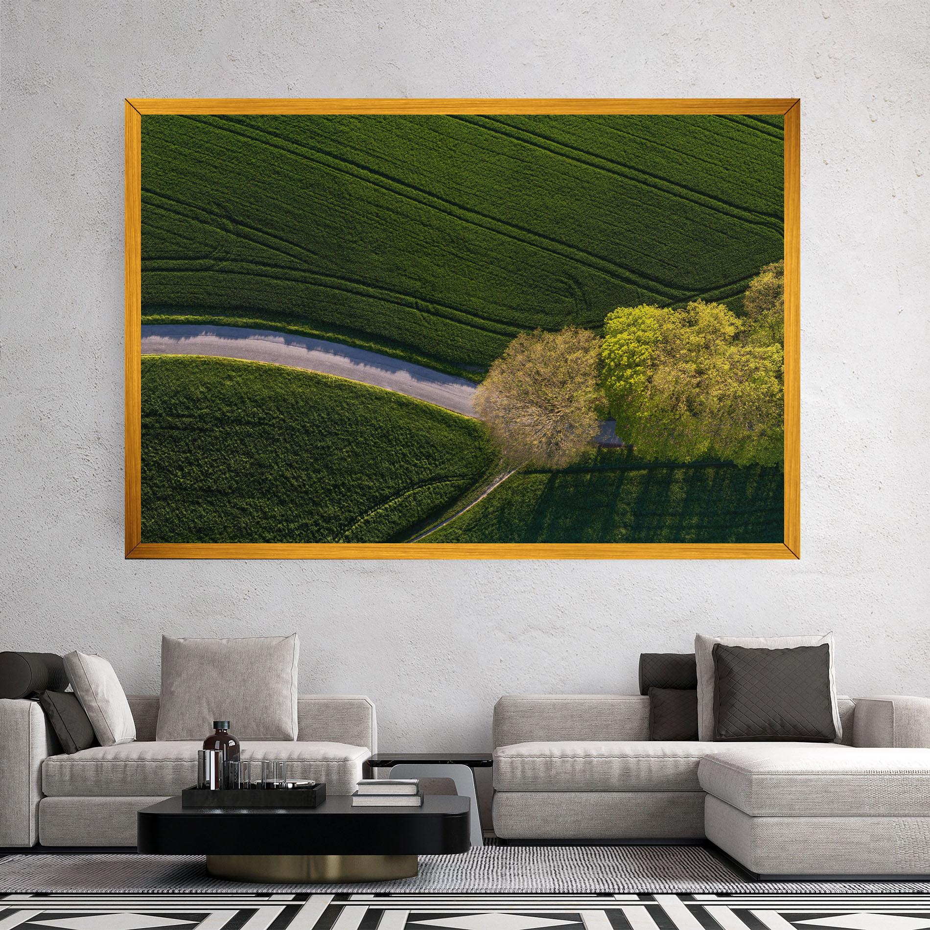 Leinwandbild Green Road mockup 2