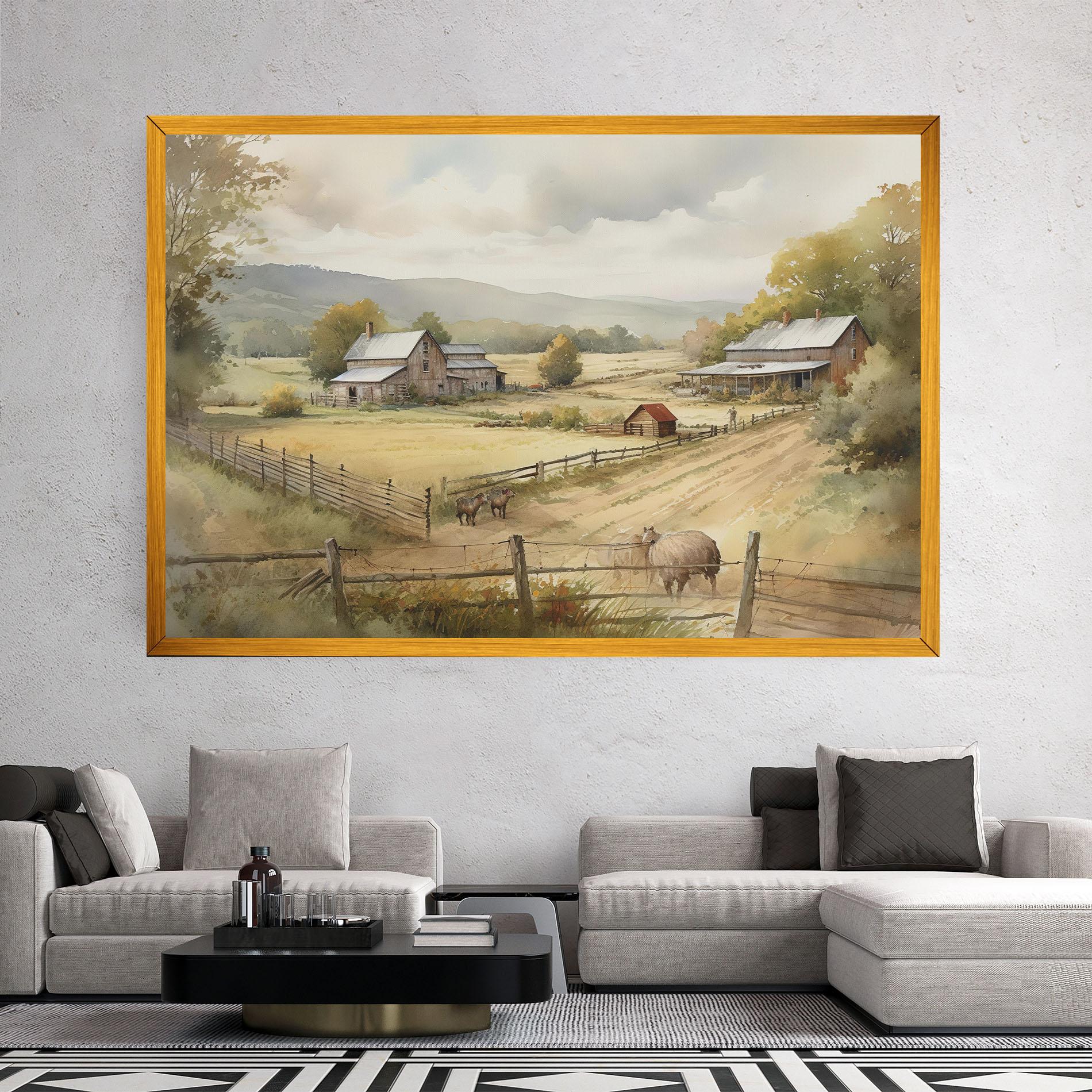Leinwandbild Rural Field mockup 2