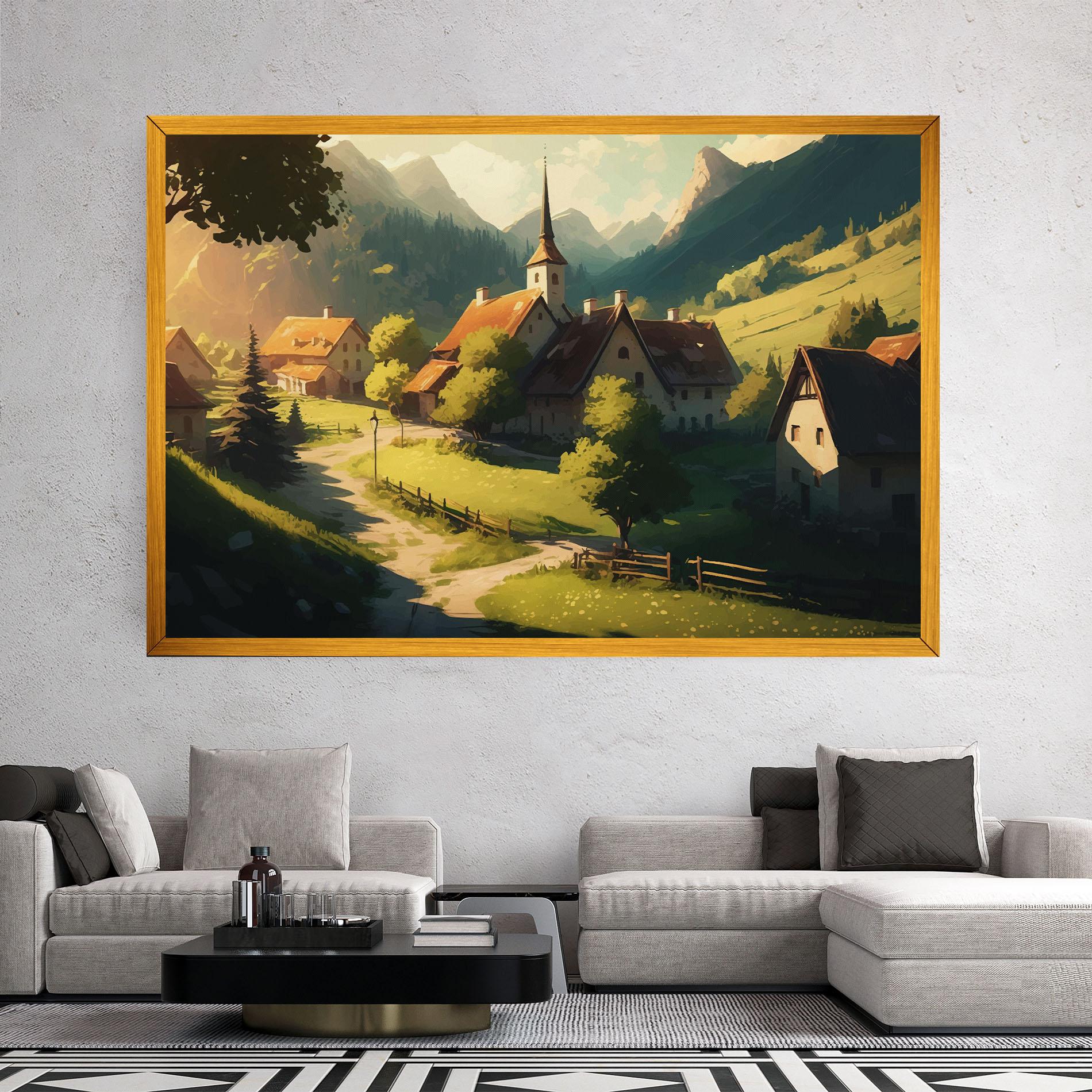 Leinwandbild Village Dreamy View mockup 2