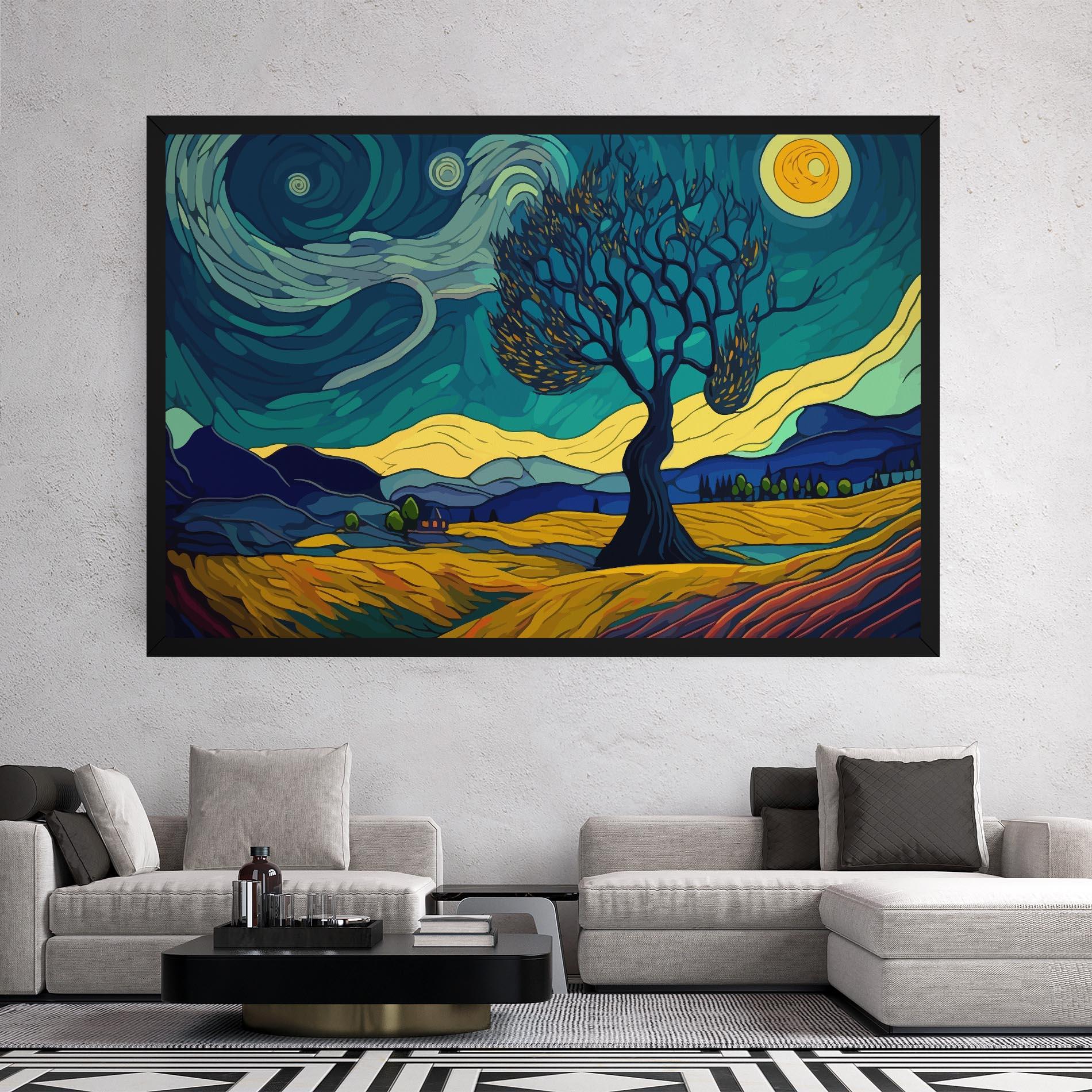 Leinwandbild Abstract Rural Art mockup 2