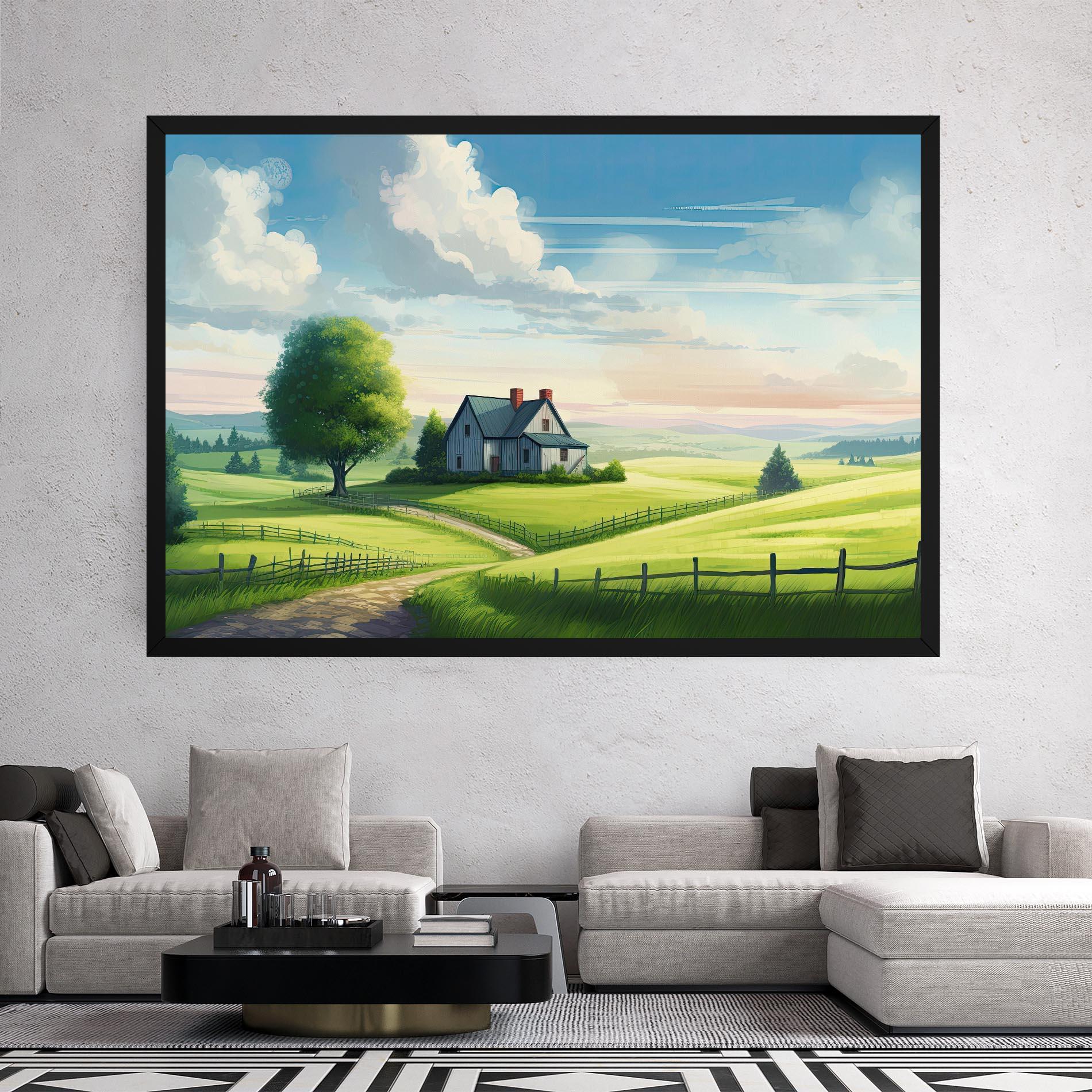 Leinwandbild Calming Rural View mockup 2