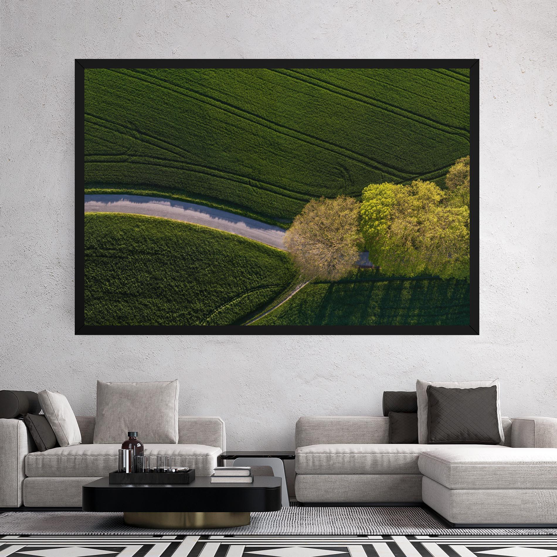 Leinwandbild Green Road mockup 2