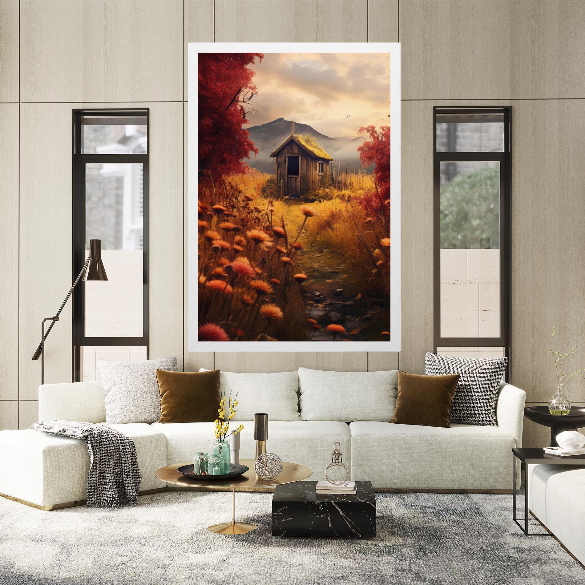 Leinwandbild Small Cabin Field mockup 2