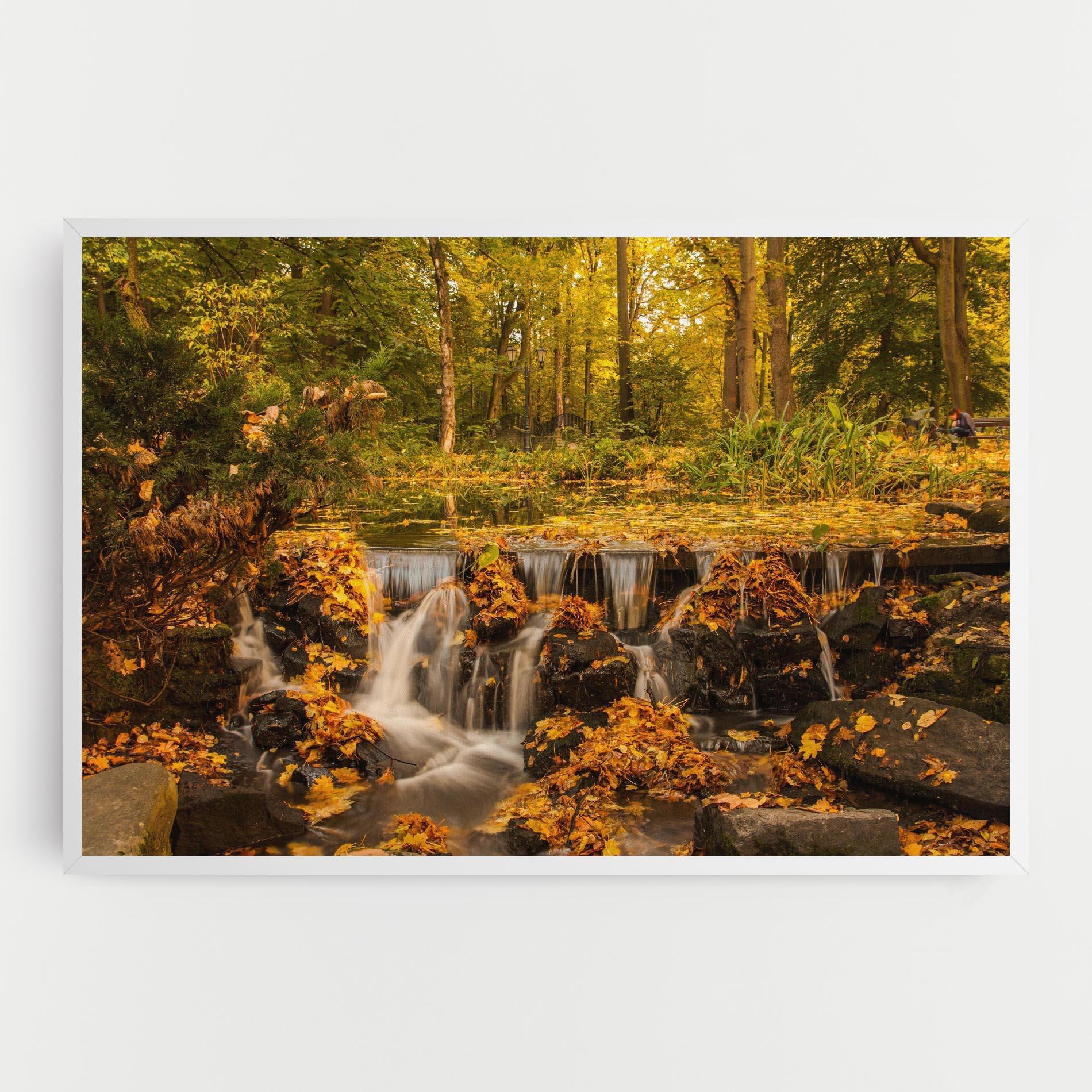 Leinwandbild Autumn Waterfall mockup 0