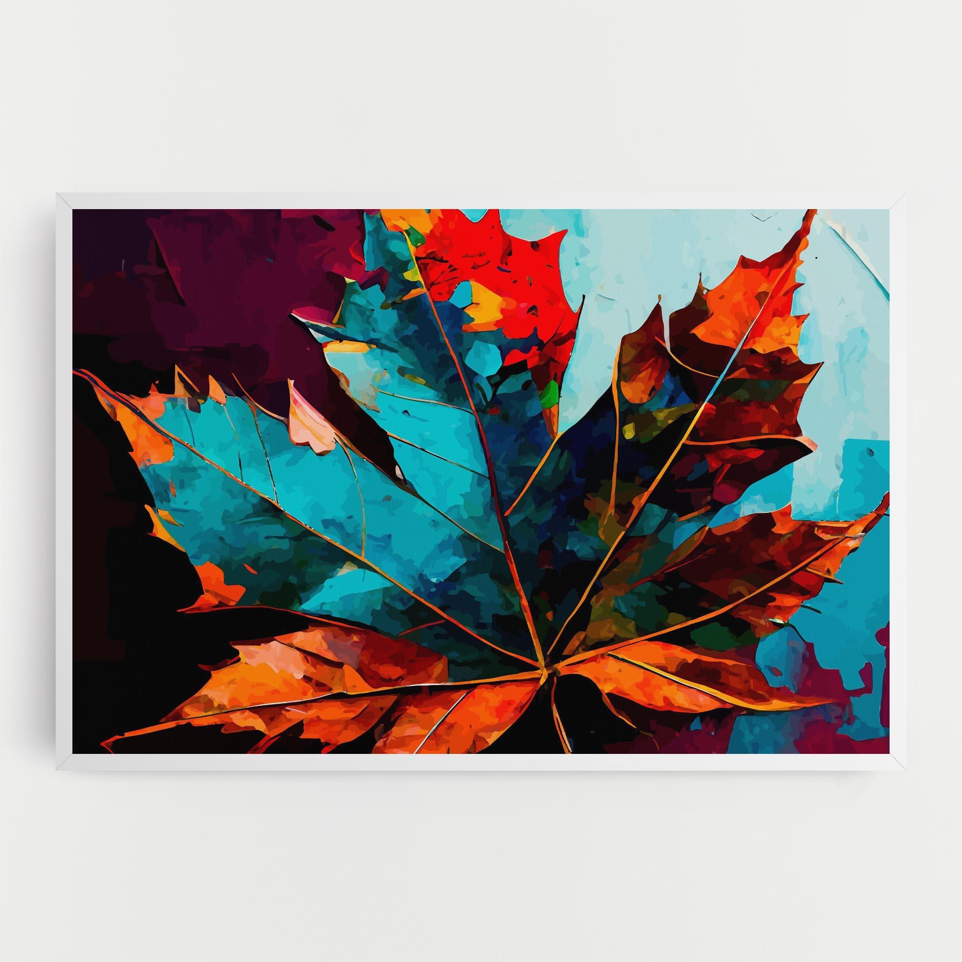 Leinwandbild Blue Orange Leaf mockup 0