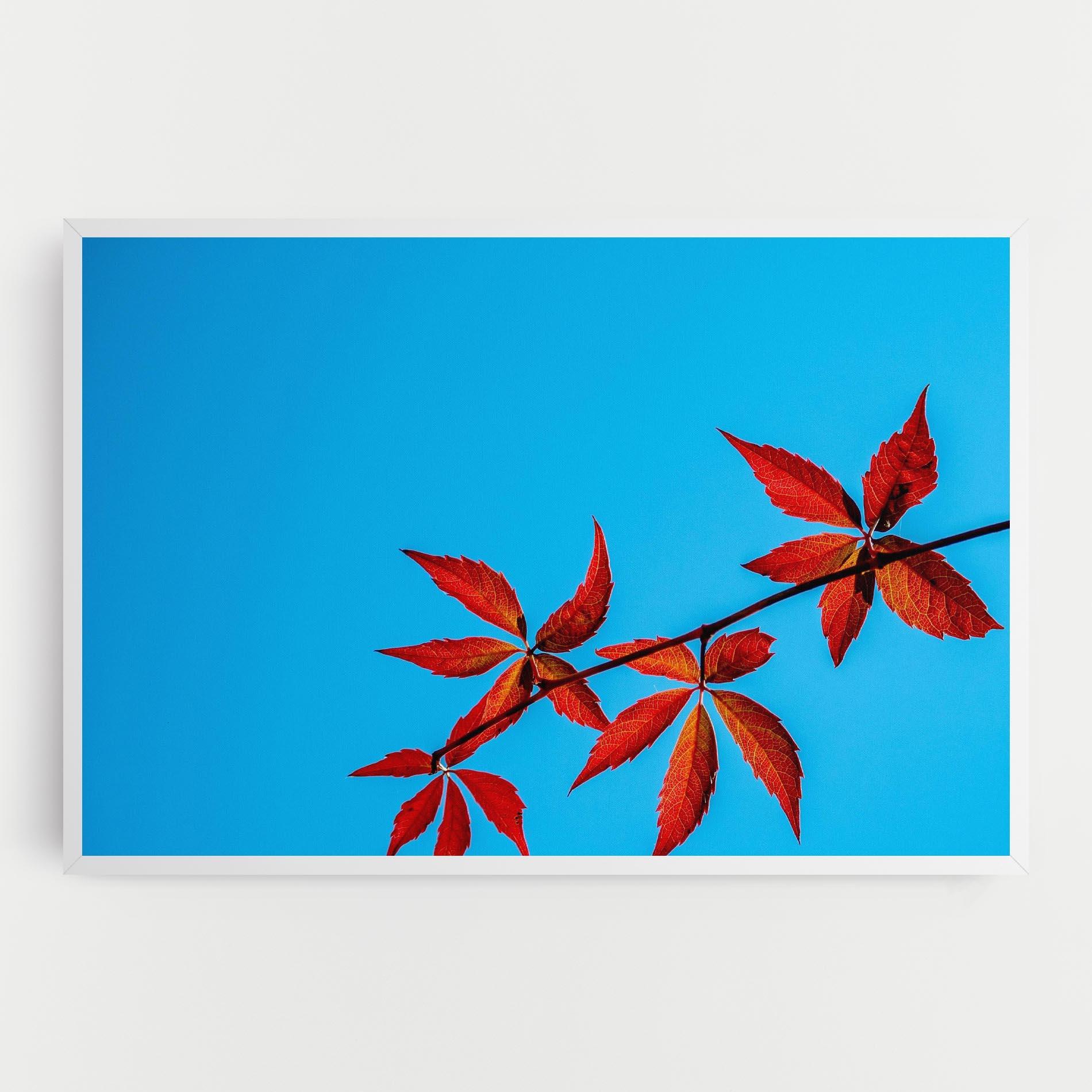 Leinwandbild Red Small Leaves mockup 0