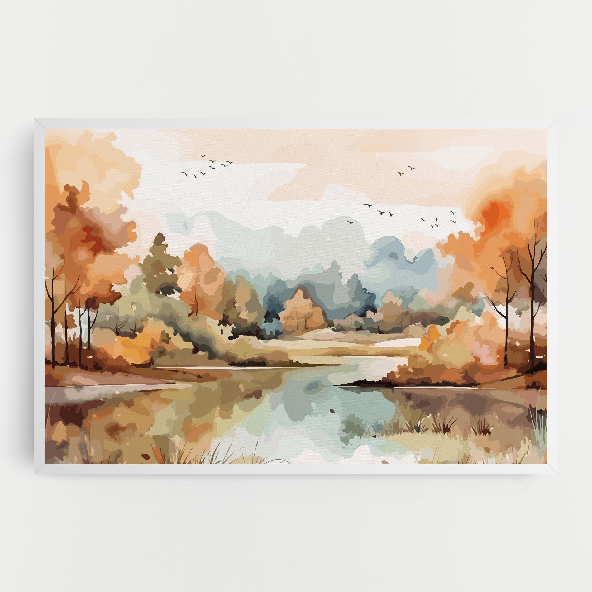 Leinwandbild Watercolor Autumn mockup 0