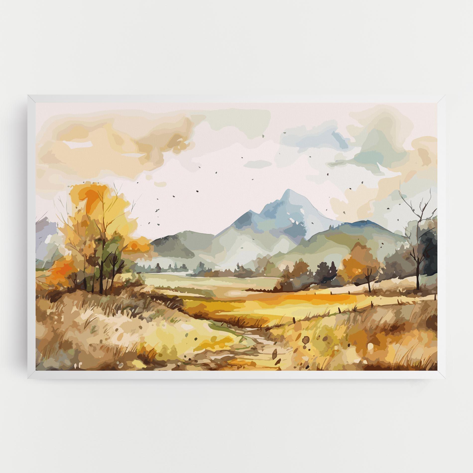 Leinwandbild Yellow Blue Autumn mockup 0