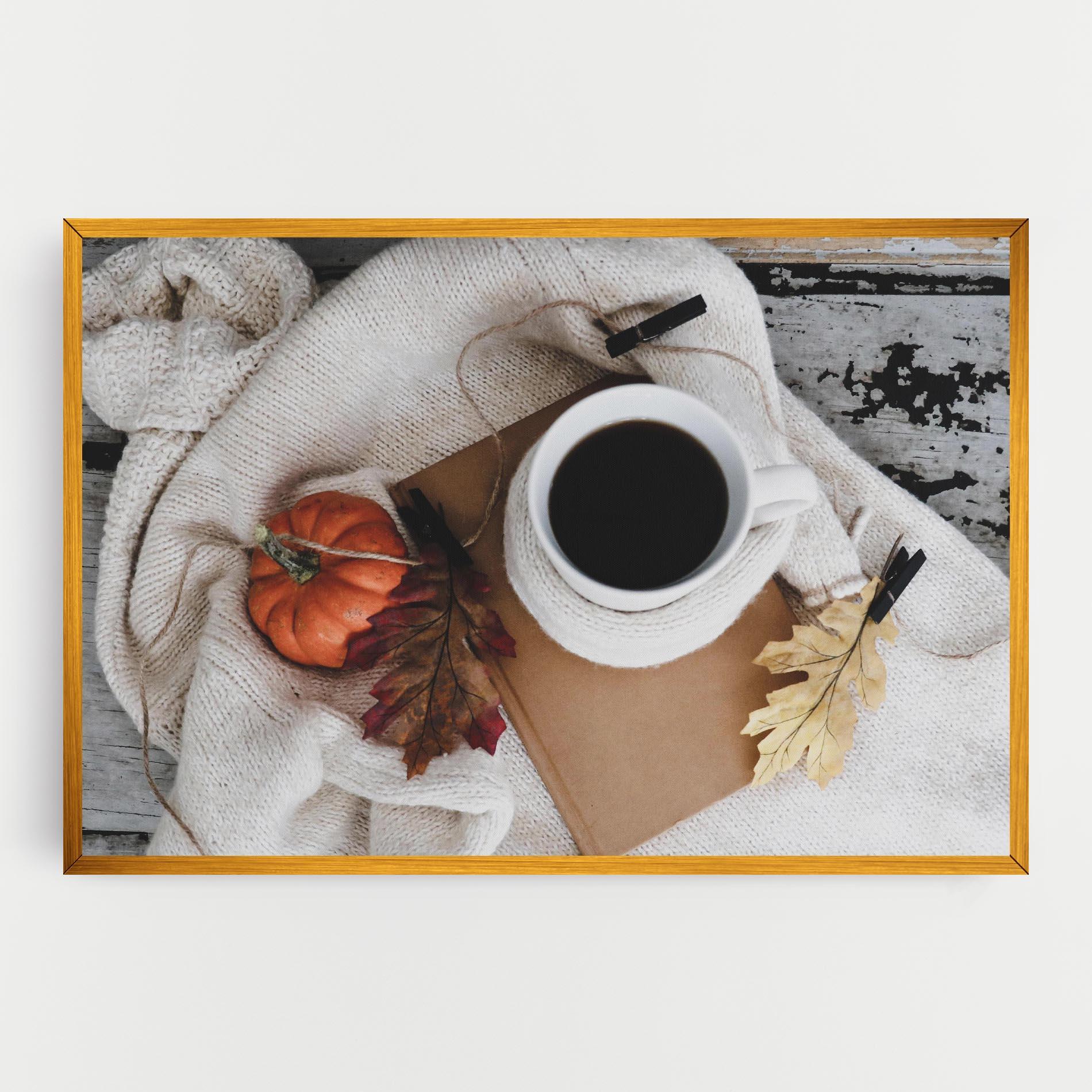 Leinwandbild Autumn Coffee mockup 0