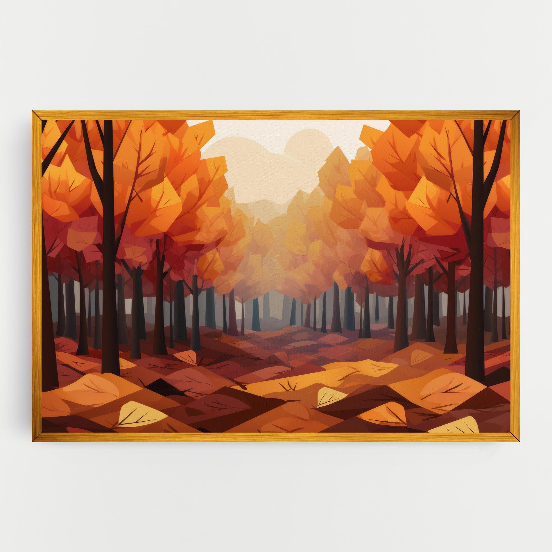 Leinwandbild Autumn Forest View mockup 0