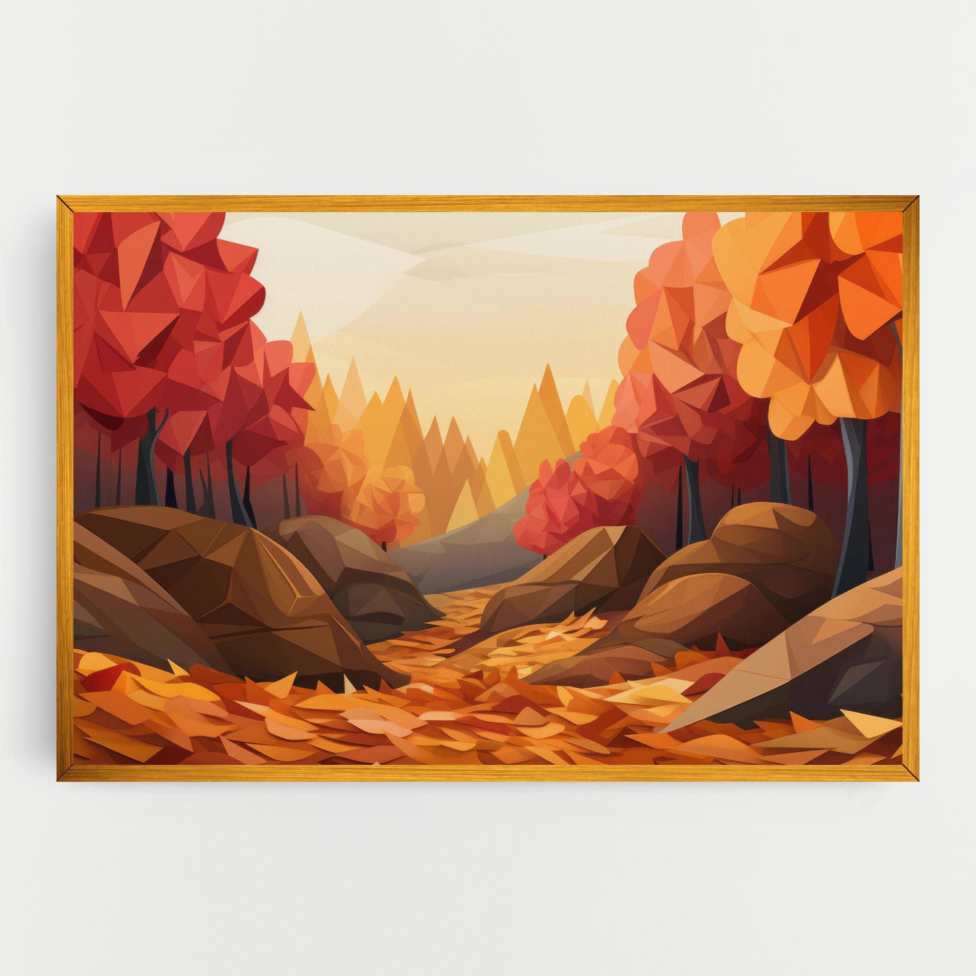 Leinwandbild Autumn Orange Forest mockup 0