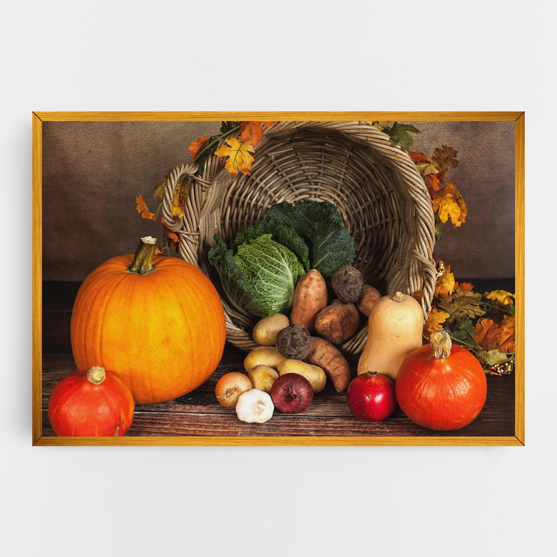 Leinwandbild Autumn Vegetables mockup 0
