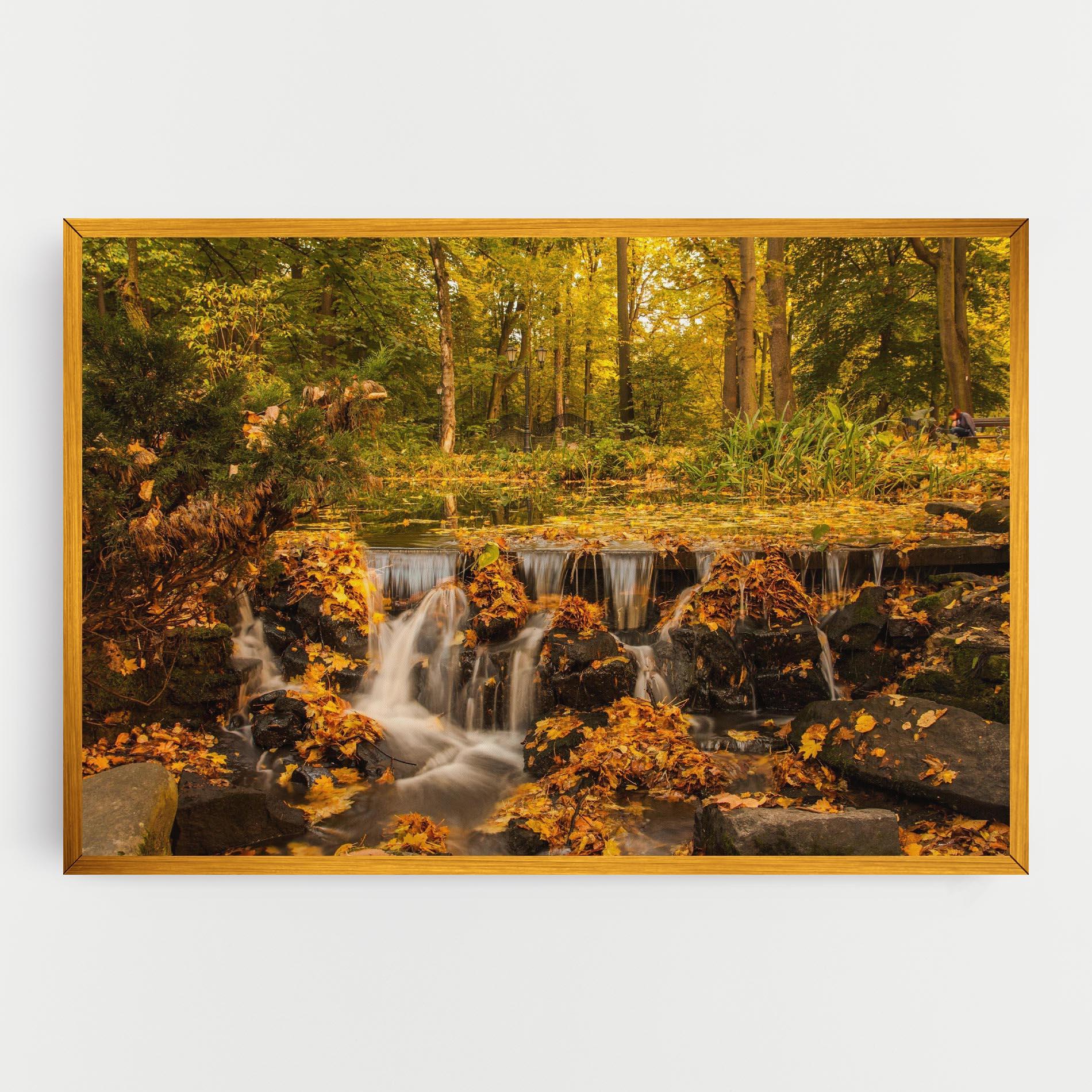 Leinwandbild Autumn Waterfall mockup 0