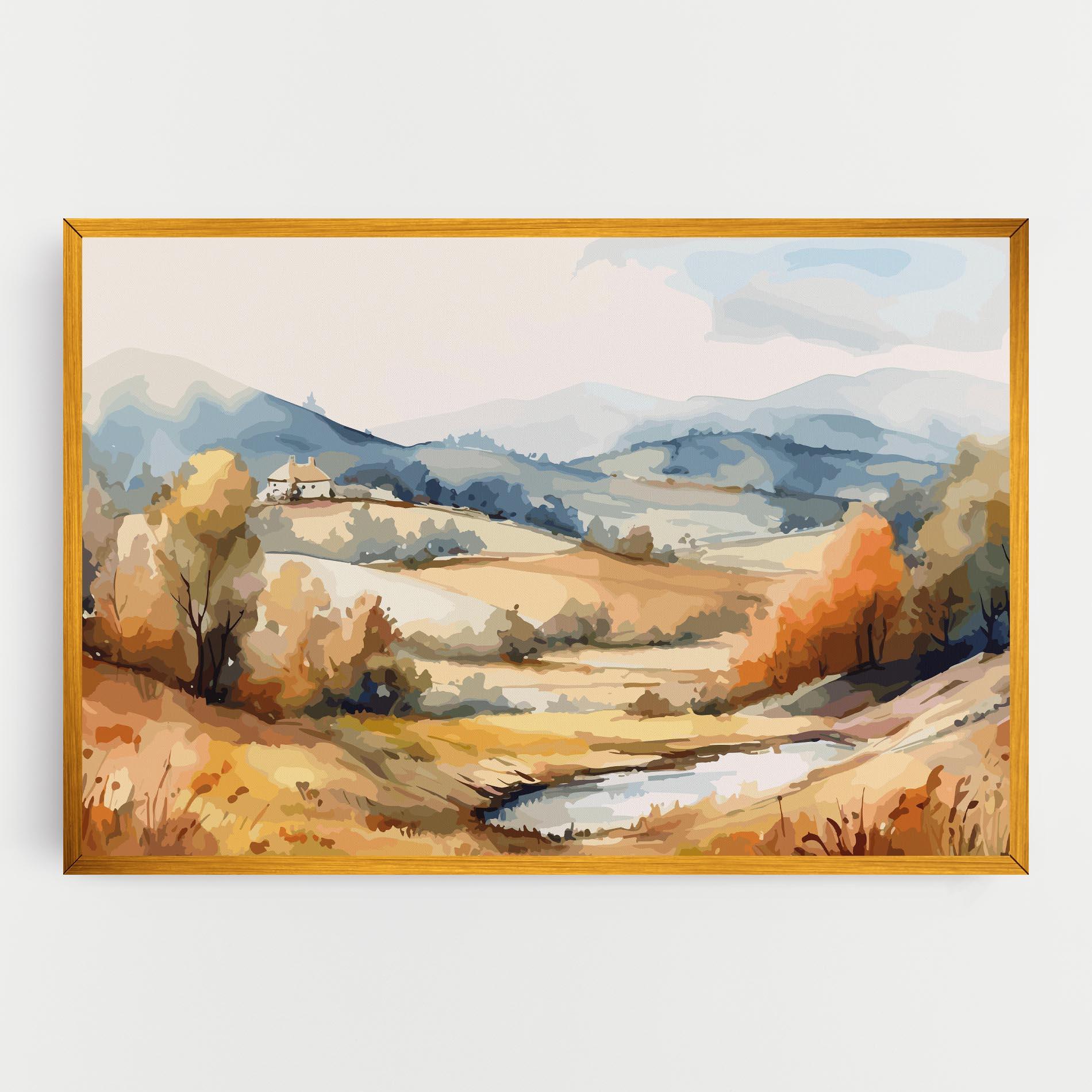 Leinwandbild Blue Orange Autumn mockup 0