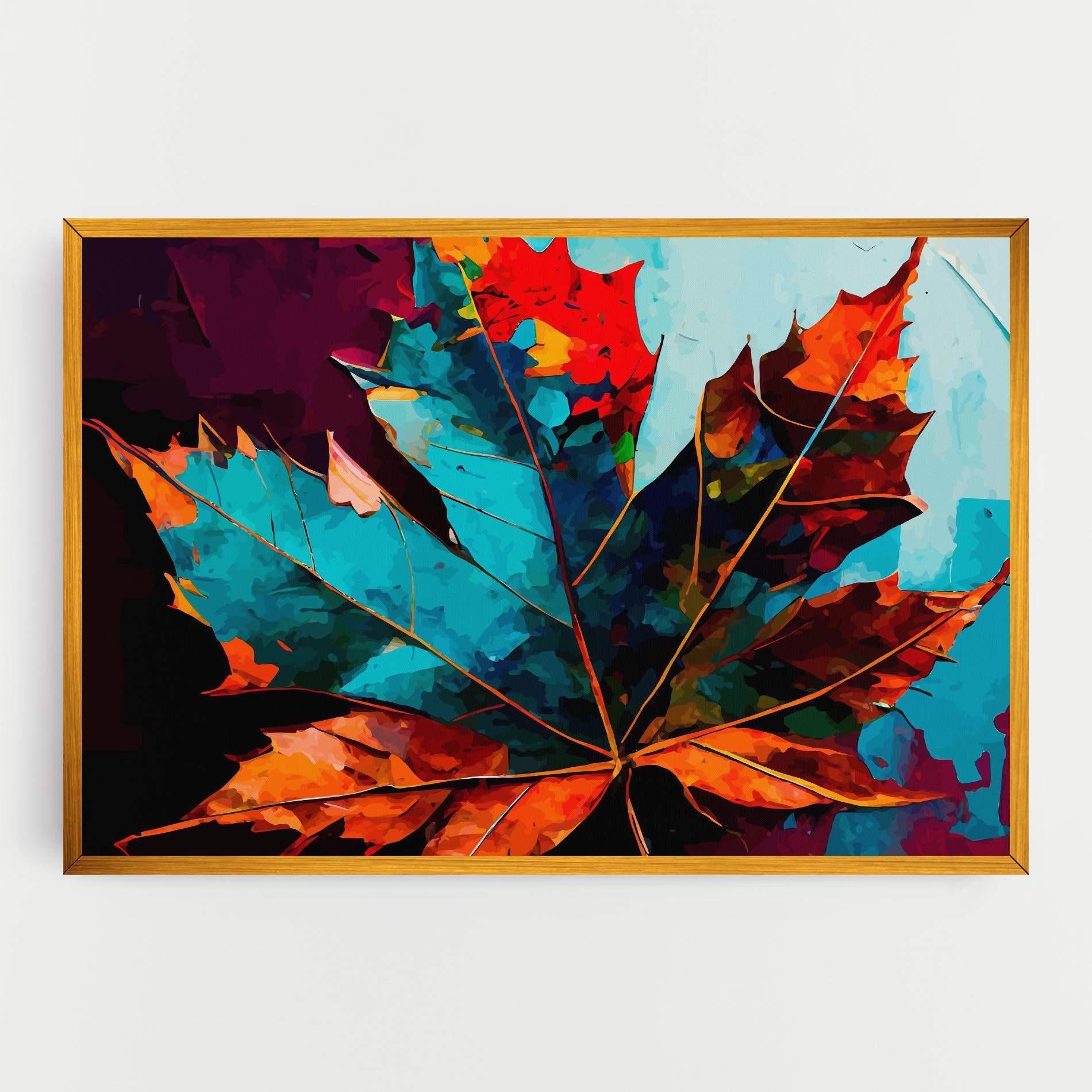 Leinwandbild Blue Orange Leaf mockup 0