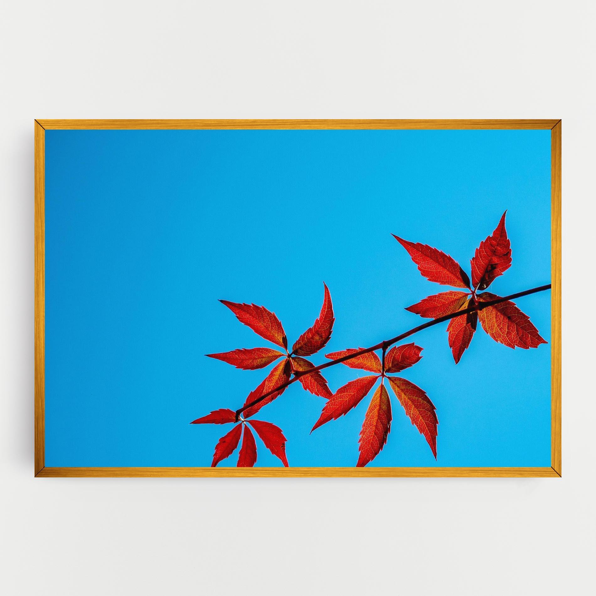 Leinwandbild Red Small Leaves mockup 0