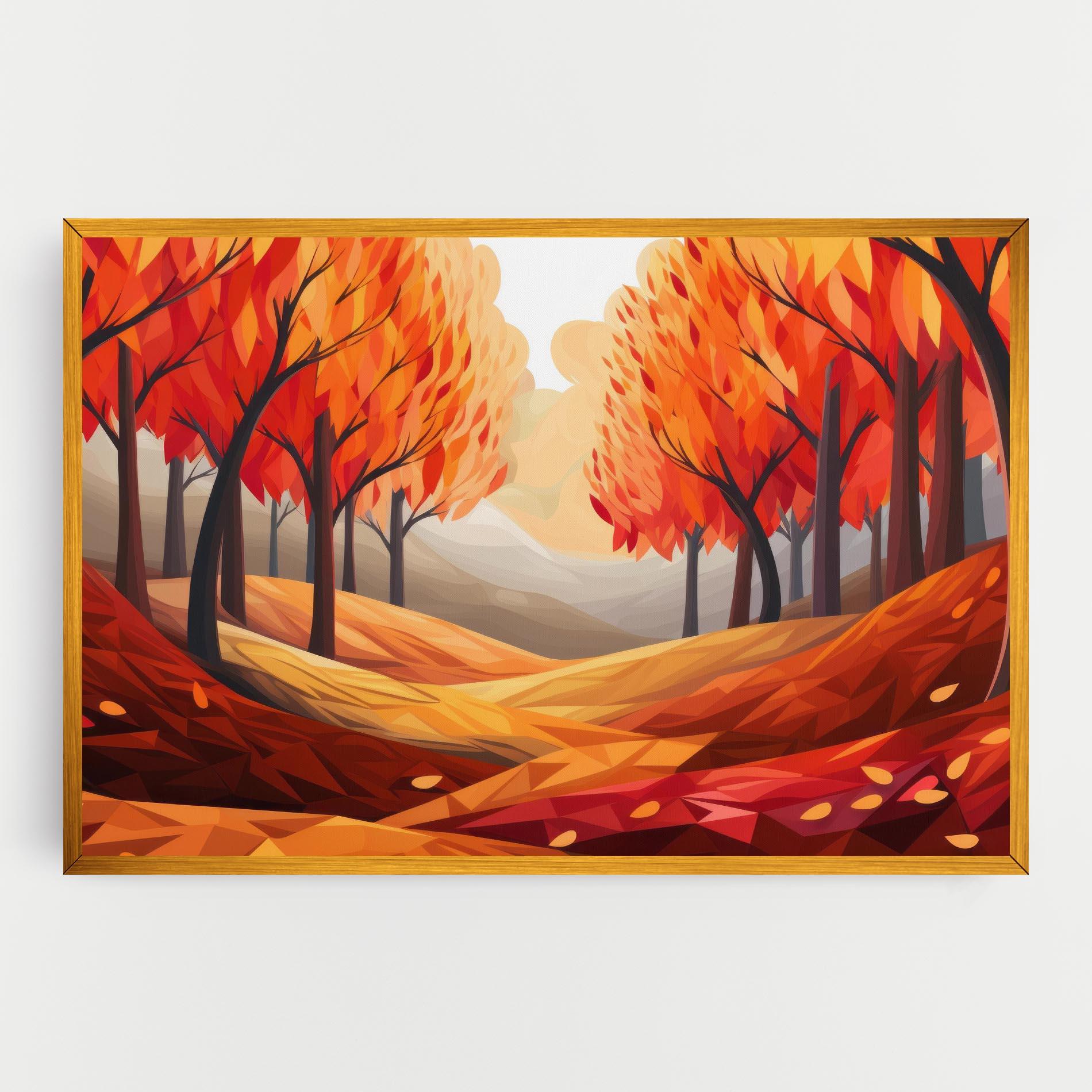 Leinwandbild Red Trees Art mockup 0