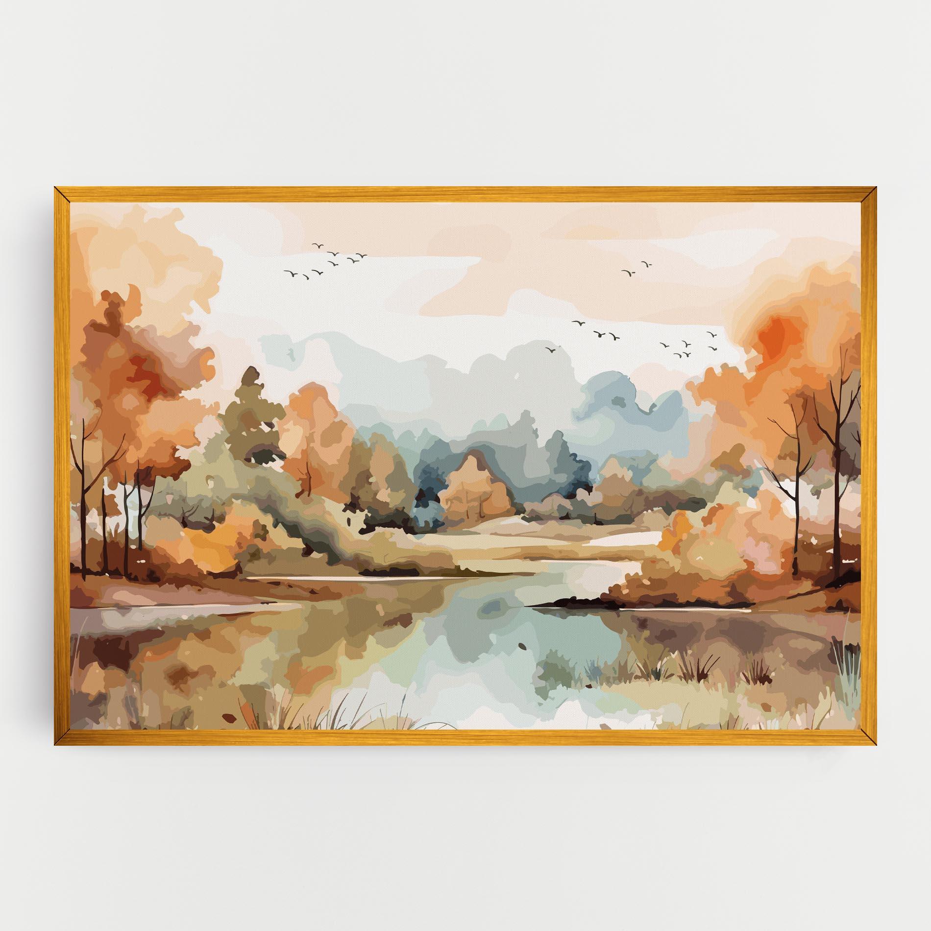 Leinwandbild Watercolor Autumn mockup 0