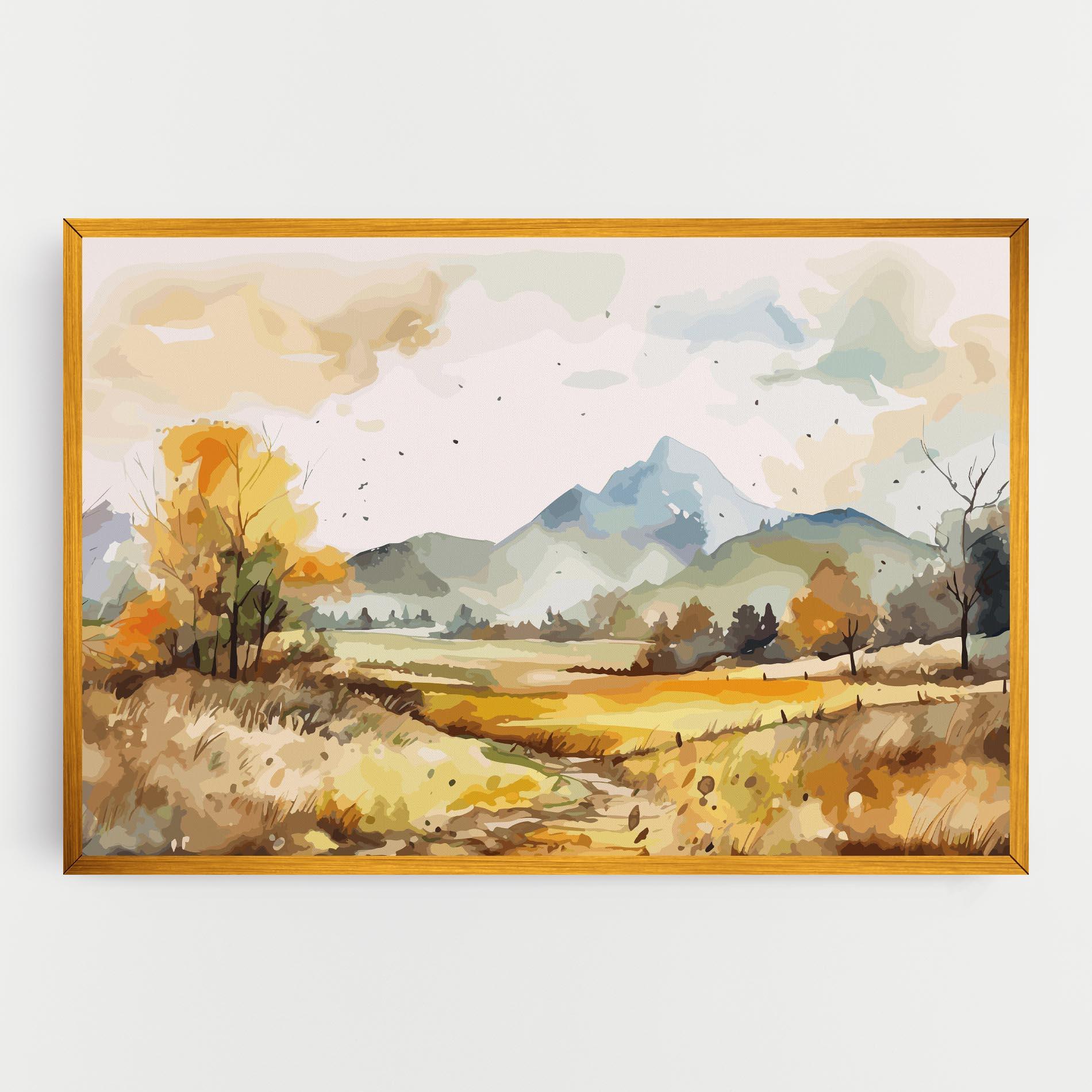 Leinwandbild Yellow Blue Autumn mockup 0
