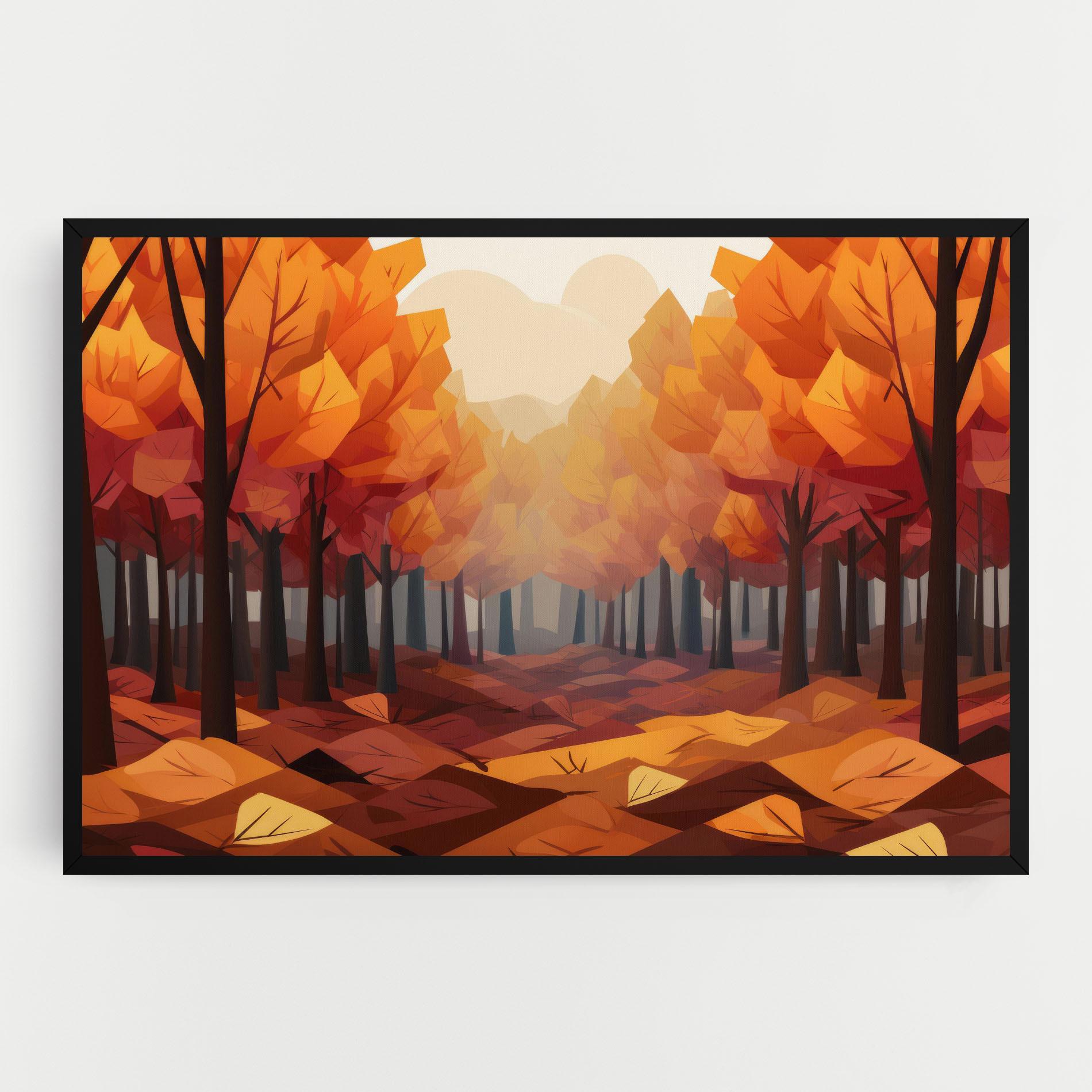 Leinwandbild Autumn Forest View mockup 0