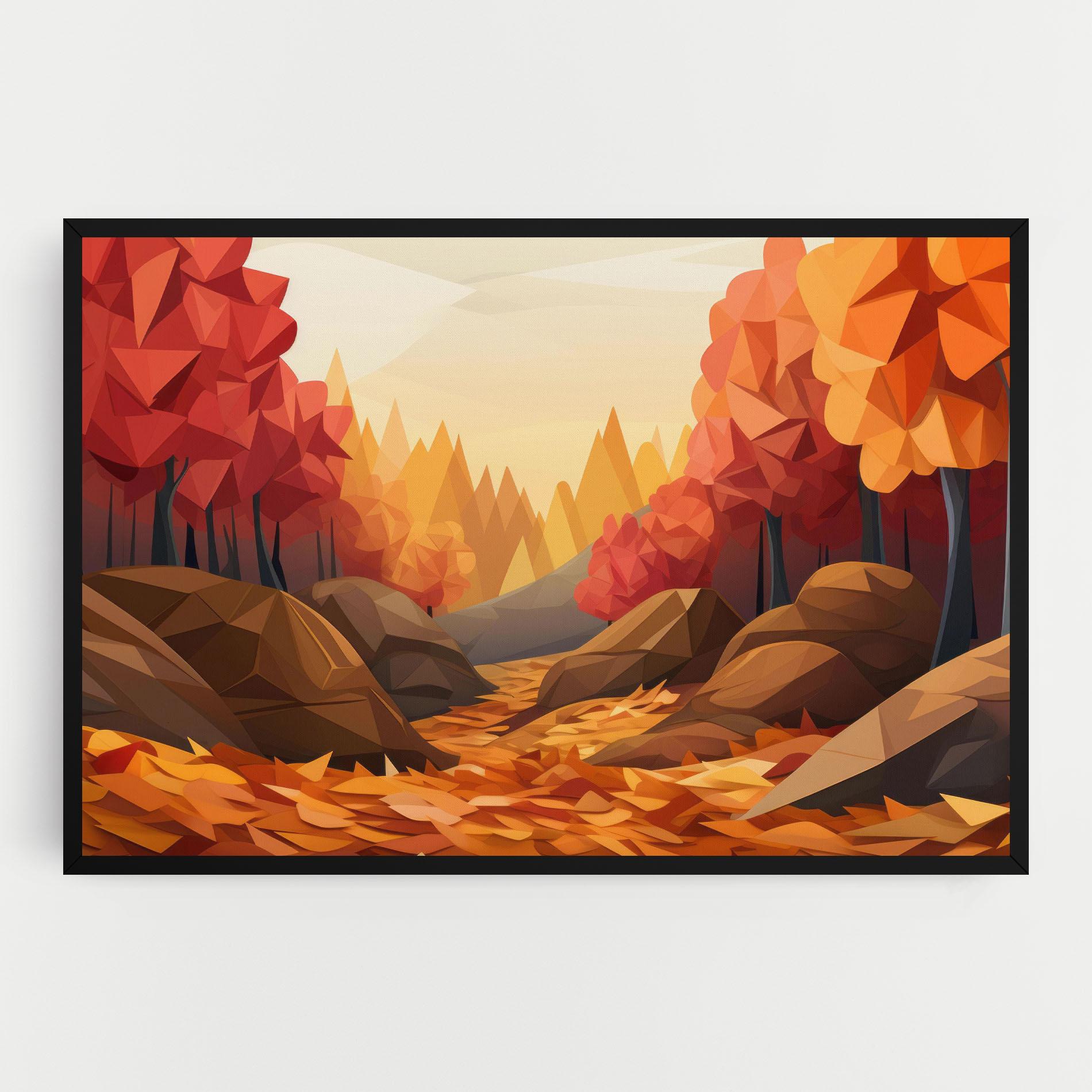 Leinwandbild Autumn Orange Forest mockup 0