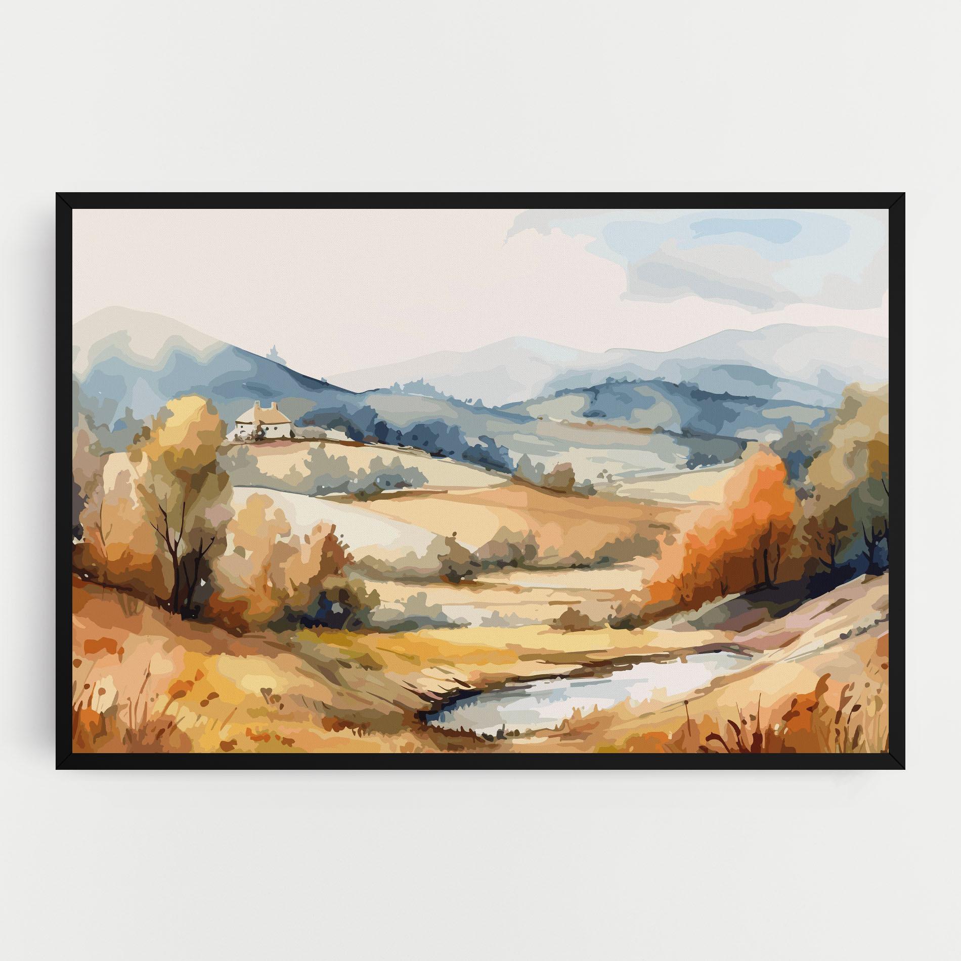 Leinwandbild Blue Orange Autumn mockup 0