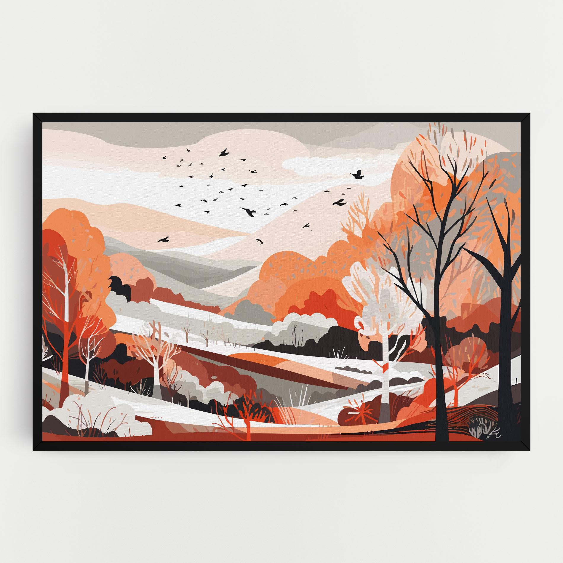 Leinwandbild Grey Orange Autumn mockup 0