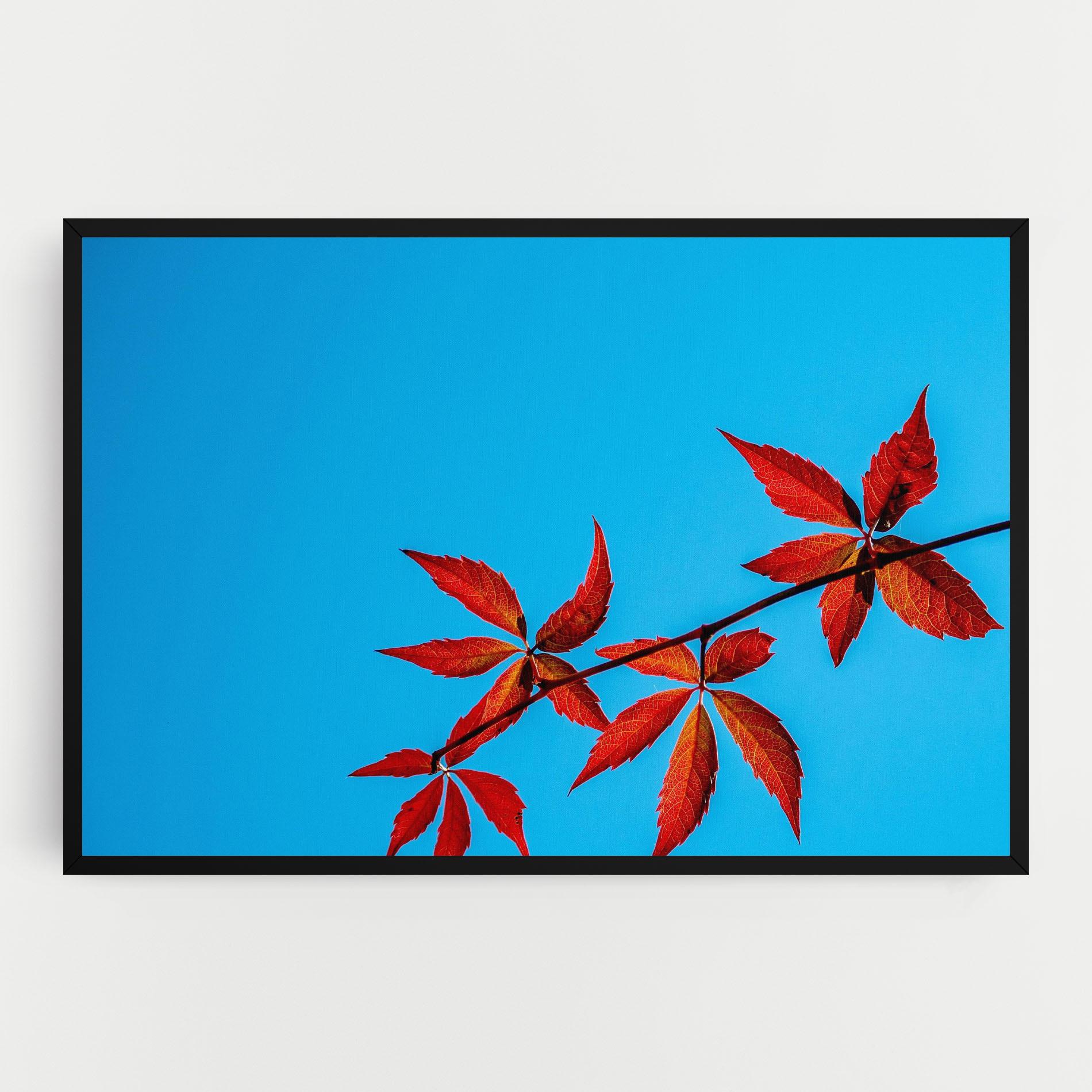 Leinwandbild Red Small Leaves mockup 0