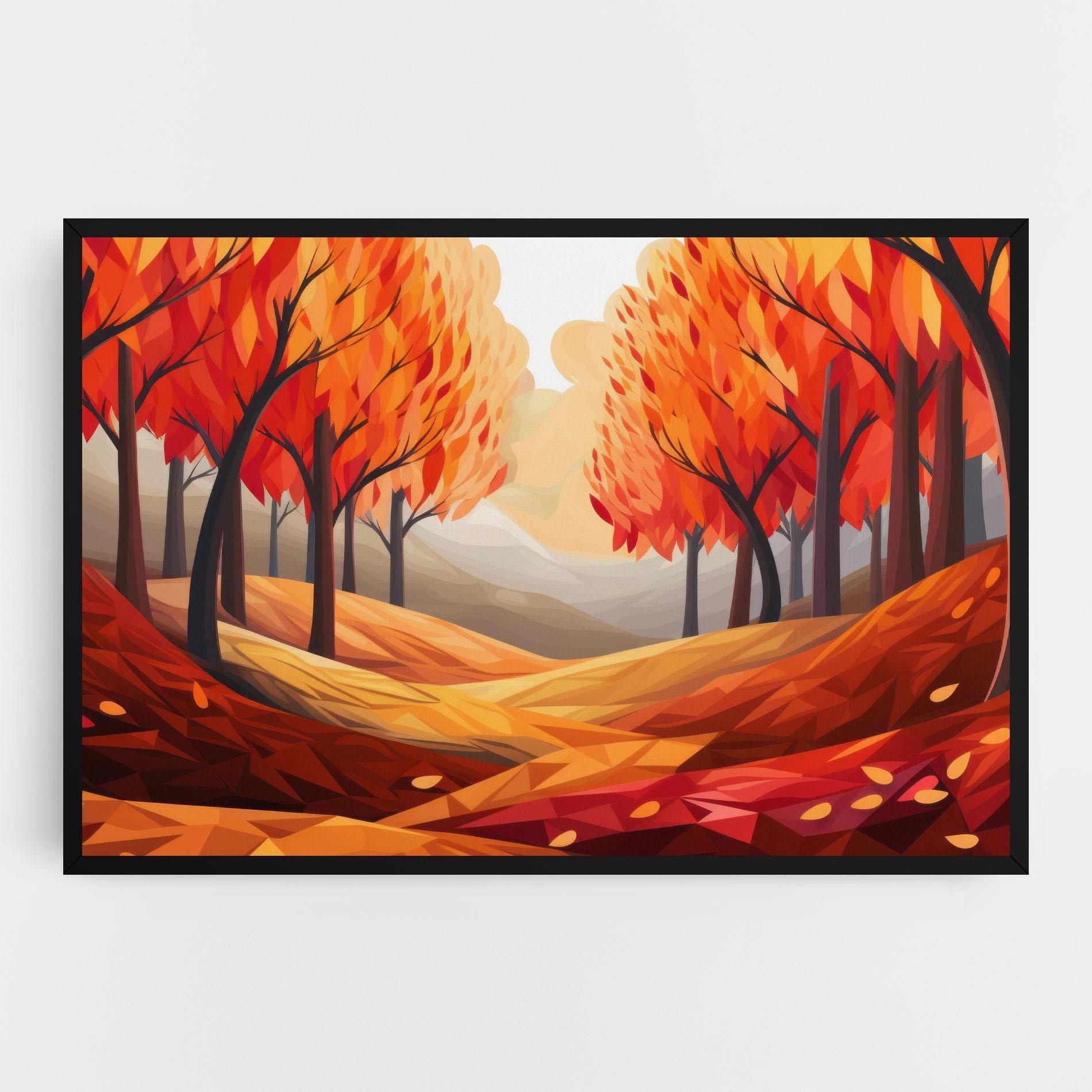 Leinwandbild Red Trees Art mockup 0