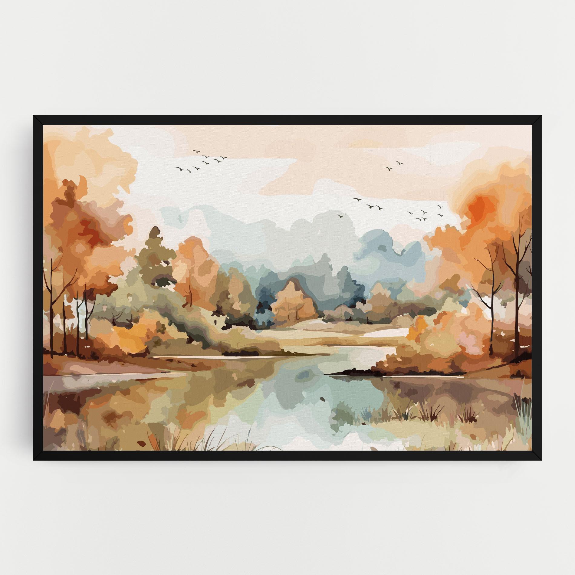 Leinwandbild Watercolor Autumn mockup 0