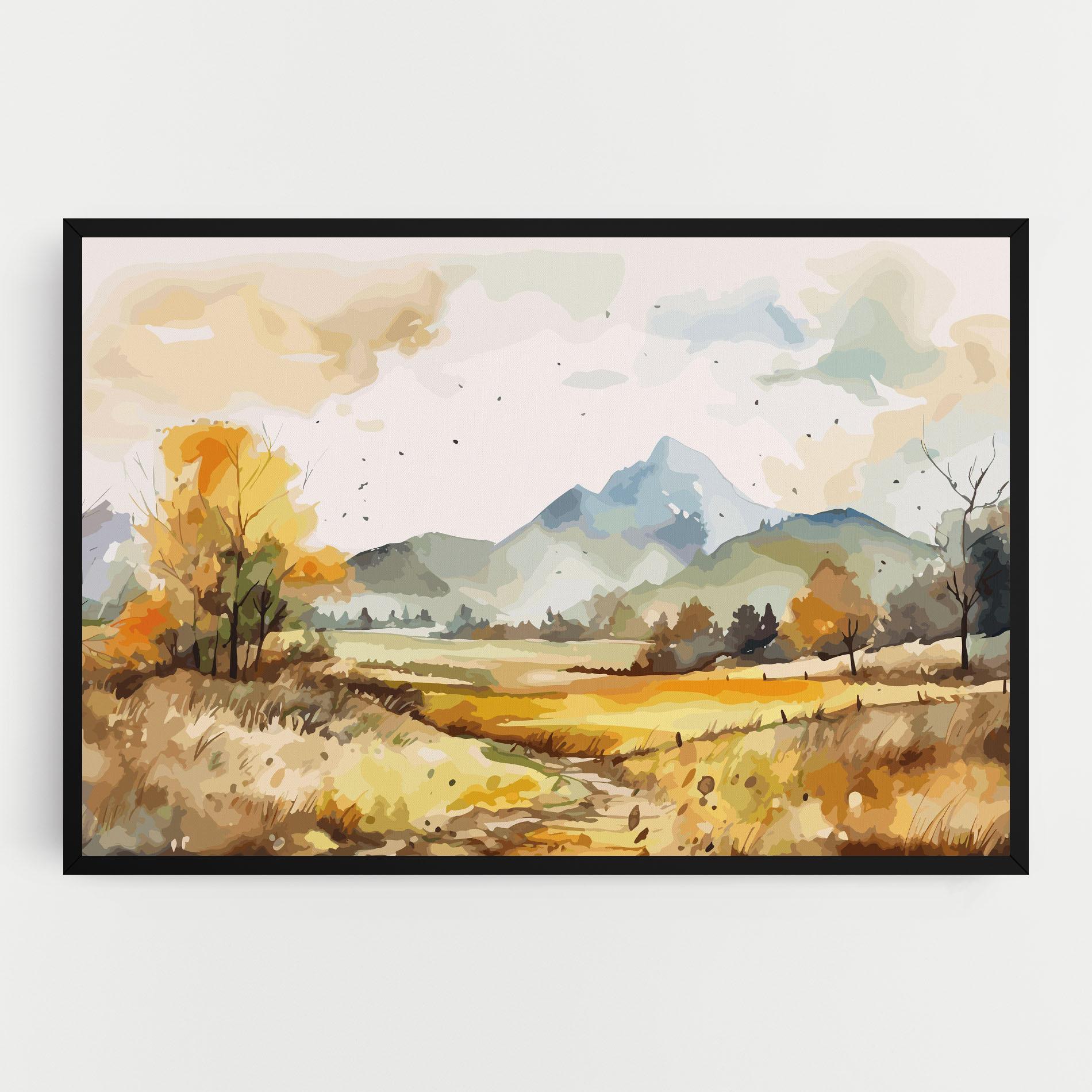 Leinwandbild Yellow Blue Autumn mockup 0