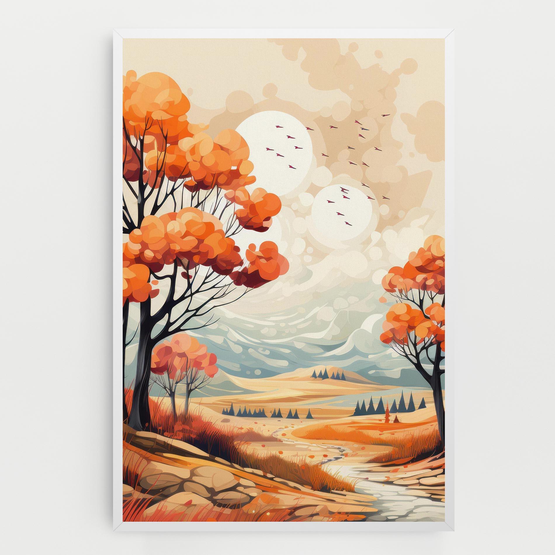 Leinwandbild Autumn Tree Painting mockup 0