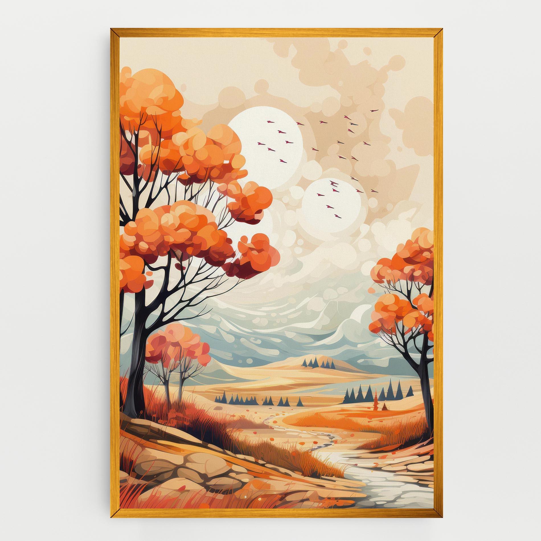 Leinwandbild Autumn Tree Painting mockup 0