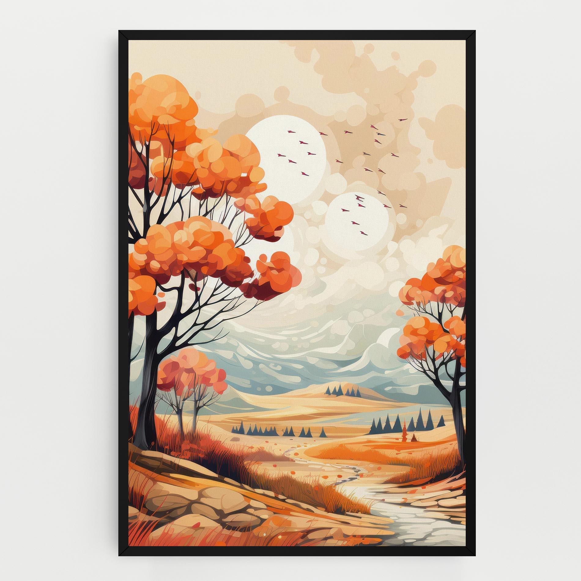 Leinwandbild Autumn Tree Painting mockup 0