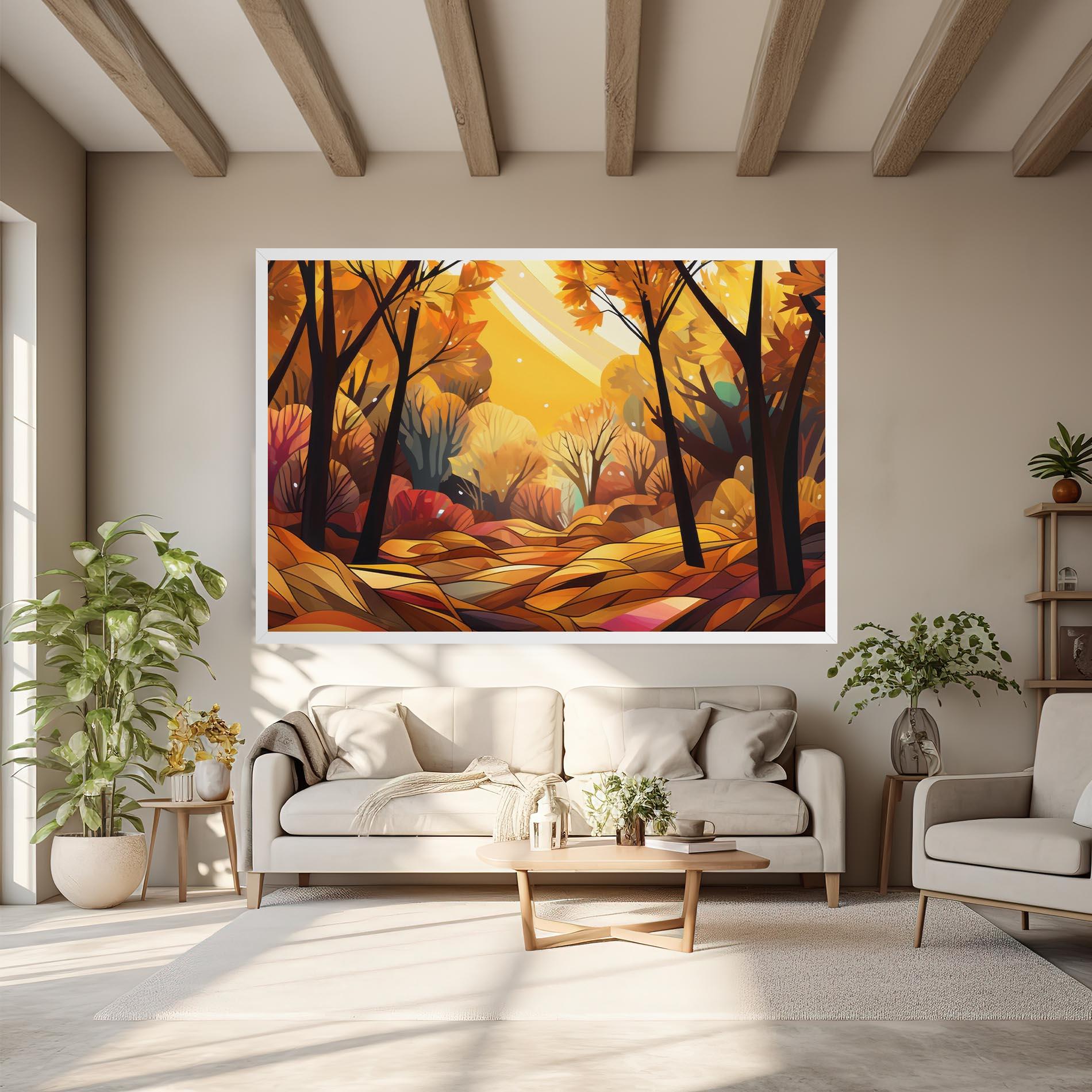 Leinwandbild Autumn Forest Art mockup 6